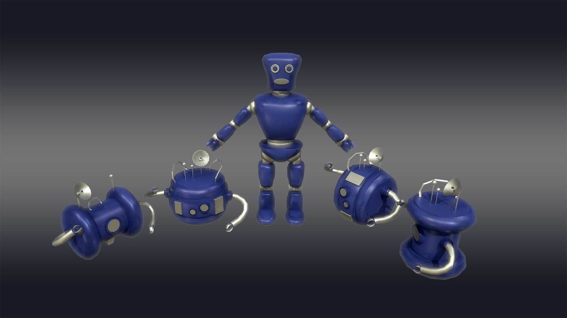 Cartoon Robot - Robotic - Robots set  3D model_17