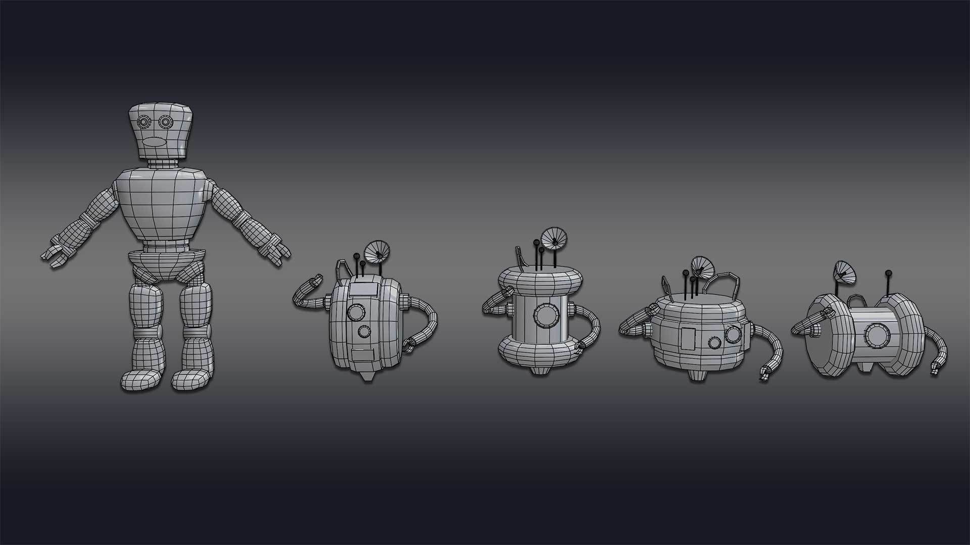 Cartoon Robot - Robotic - Robots set  3D model_27