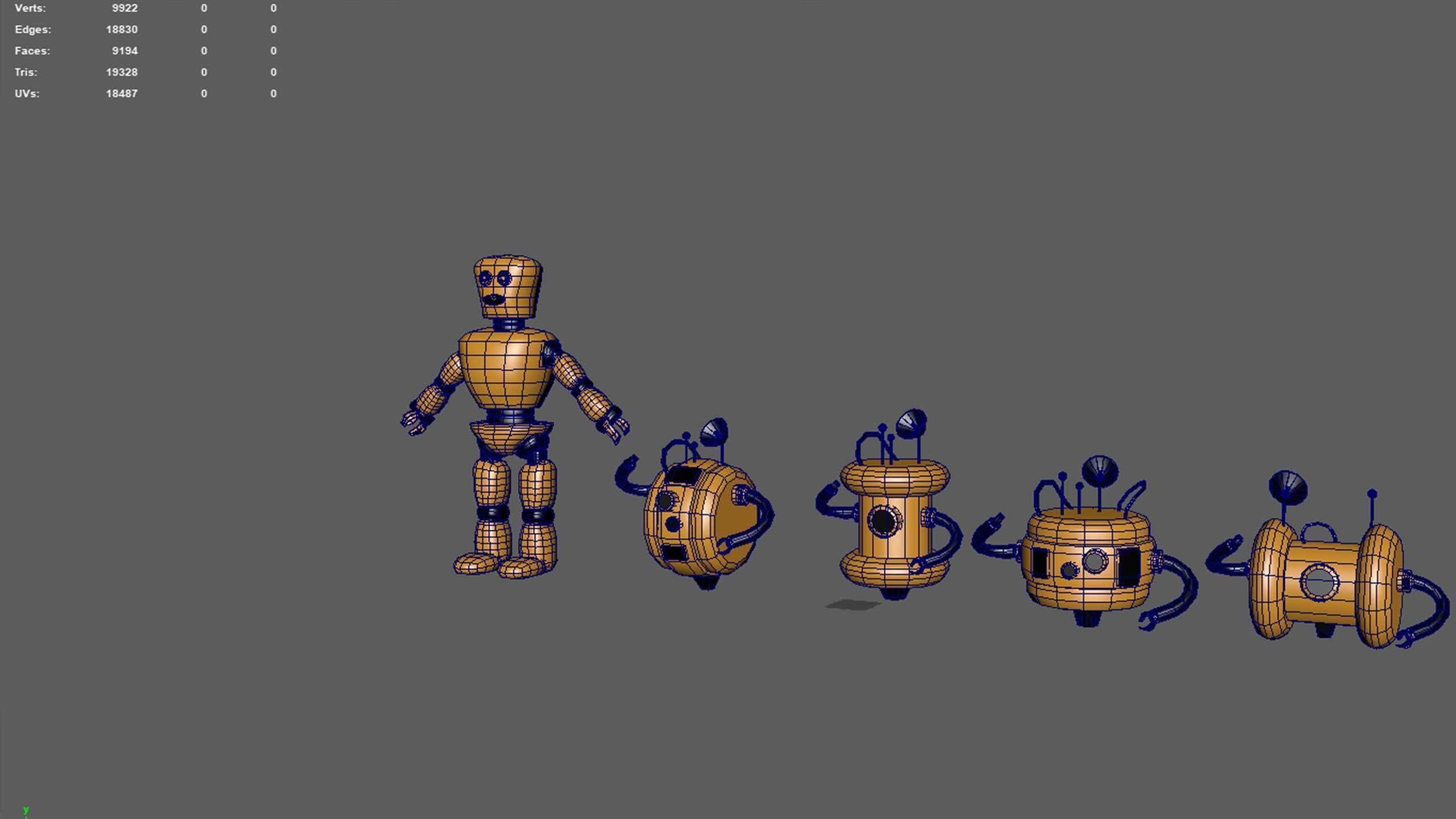 Cartoon Robot - Robotic - Robots set  3D model_26