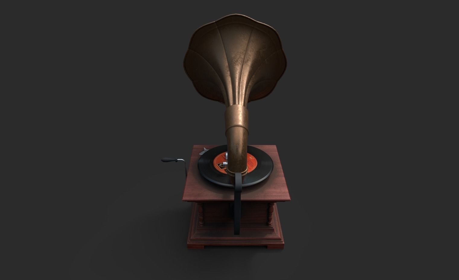 Gramophone Low-poly 3D model_5