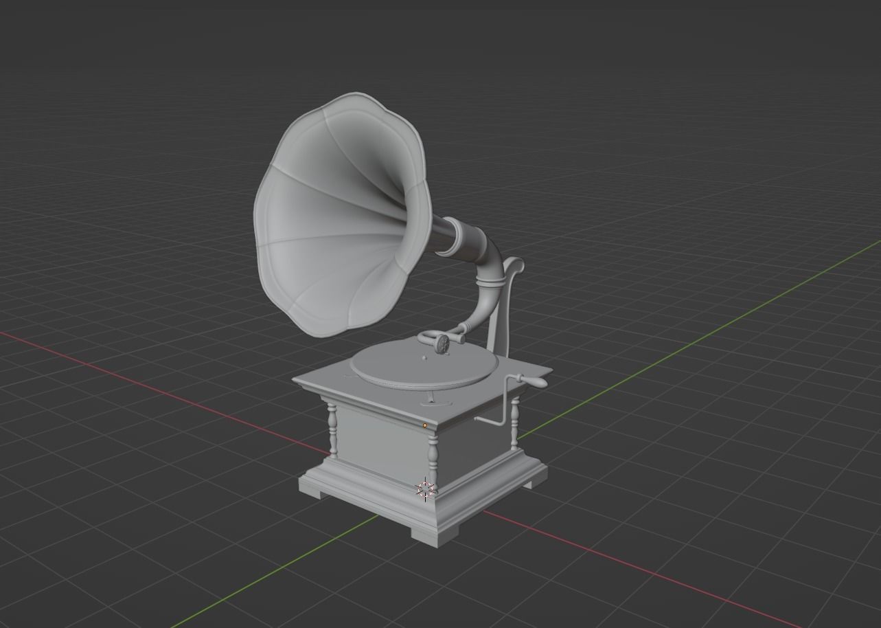 Gramophone Low-poly 3D model_1