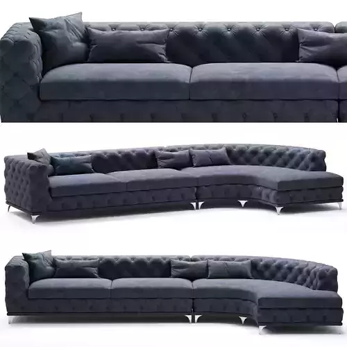 Upholstered Velvet Chesterfield Sofa