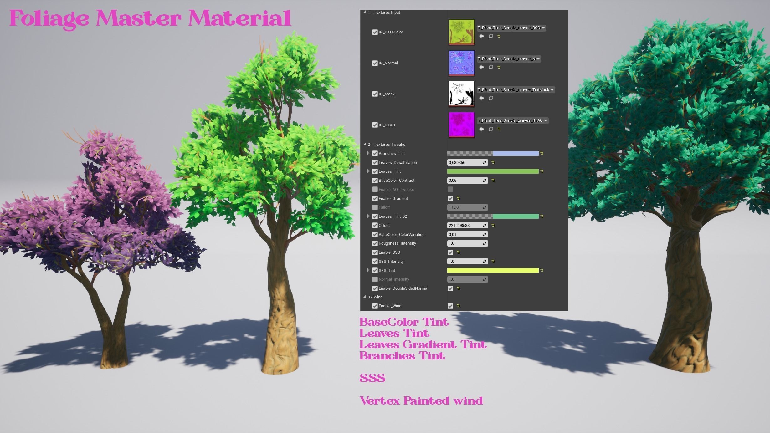 Simple Trees Pack Bundle Low-poly 3D model_43
