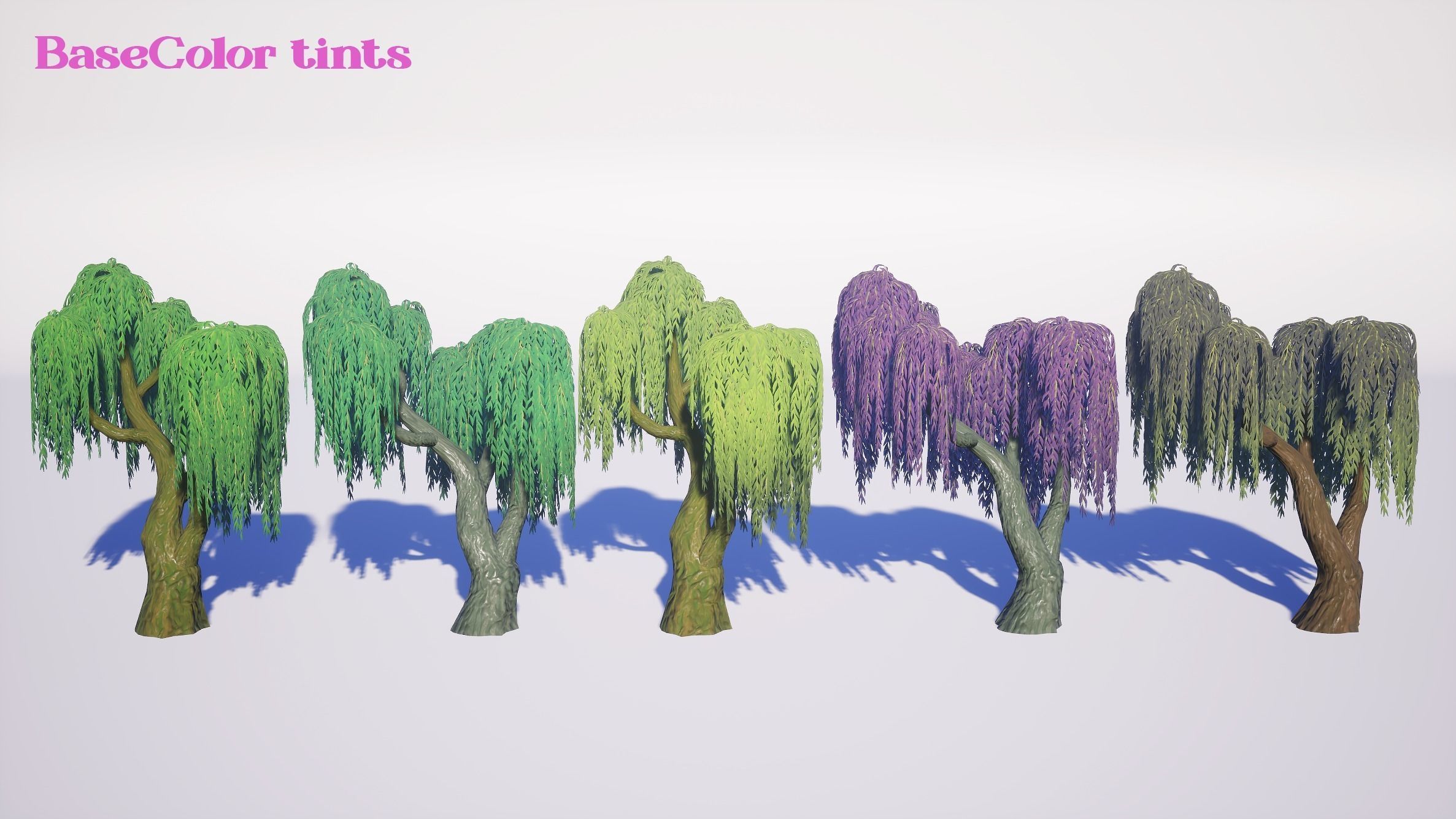 Simple Trees Pack Bundle Low-poly 3D model_47