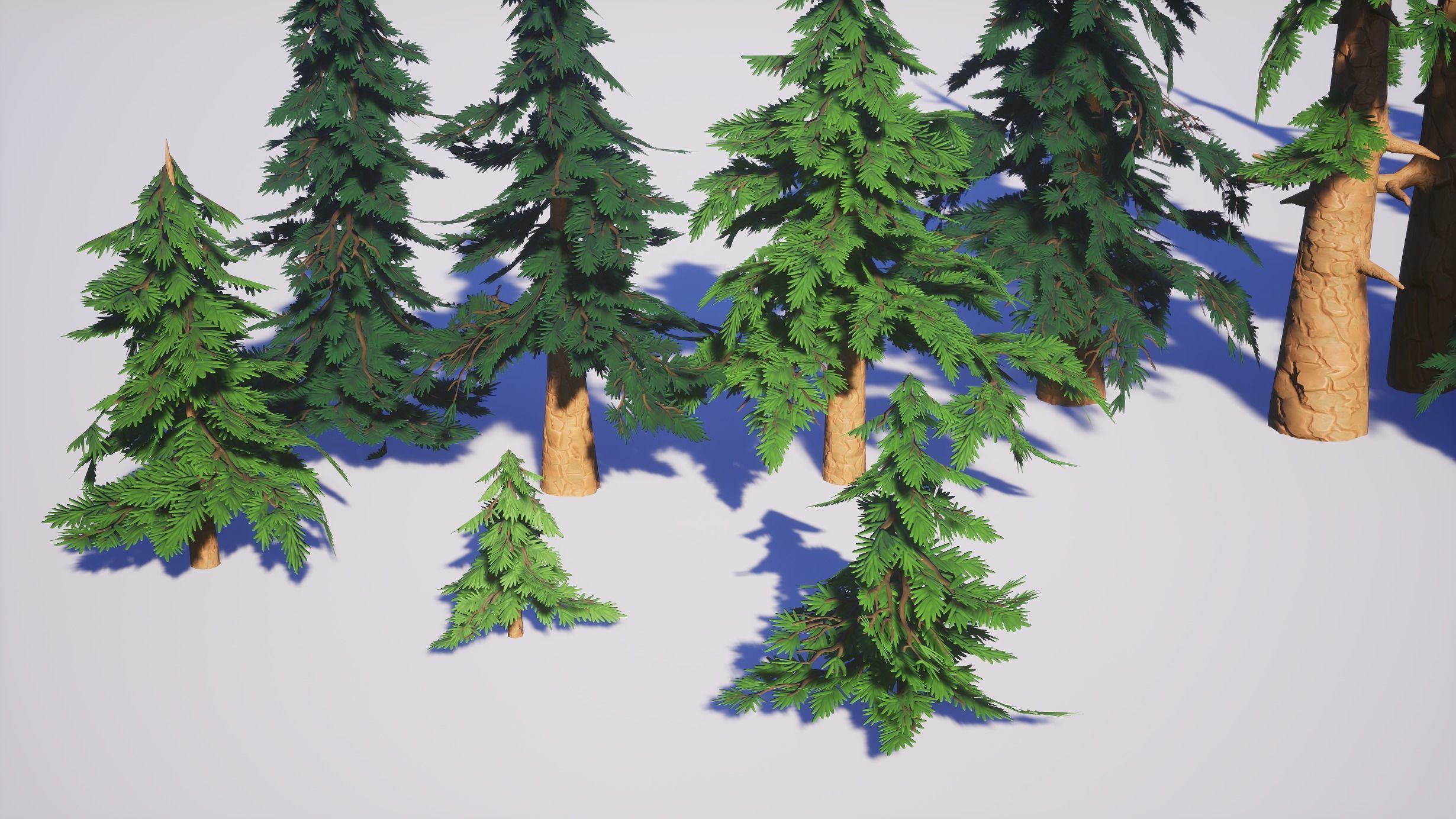 Simple Trees Pack Bundle Low-poly 3D model_11