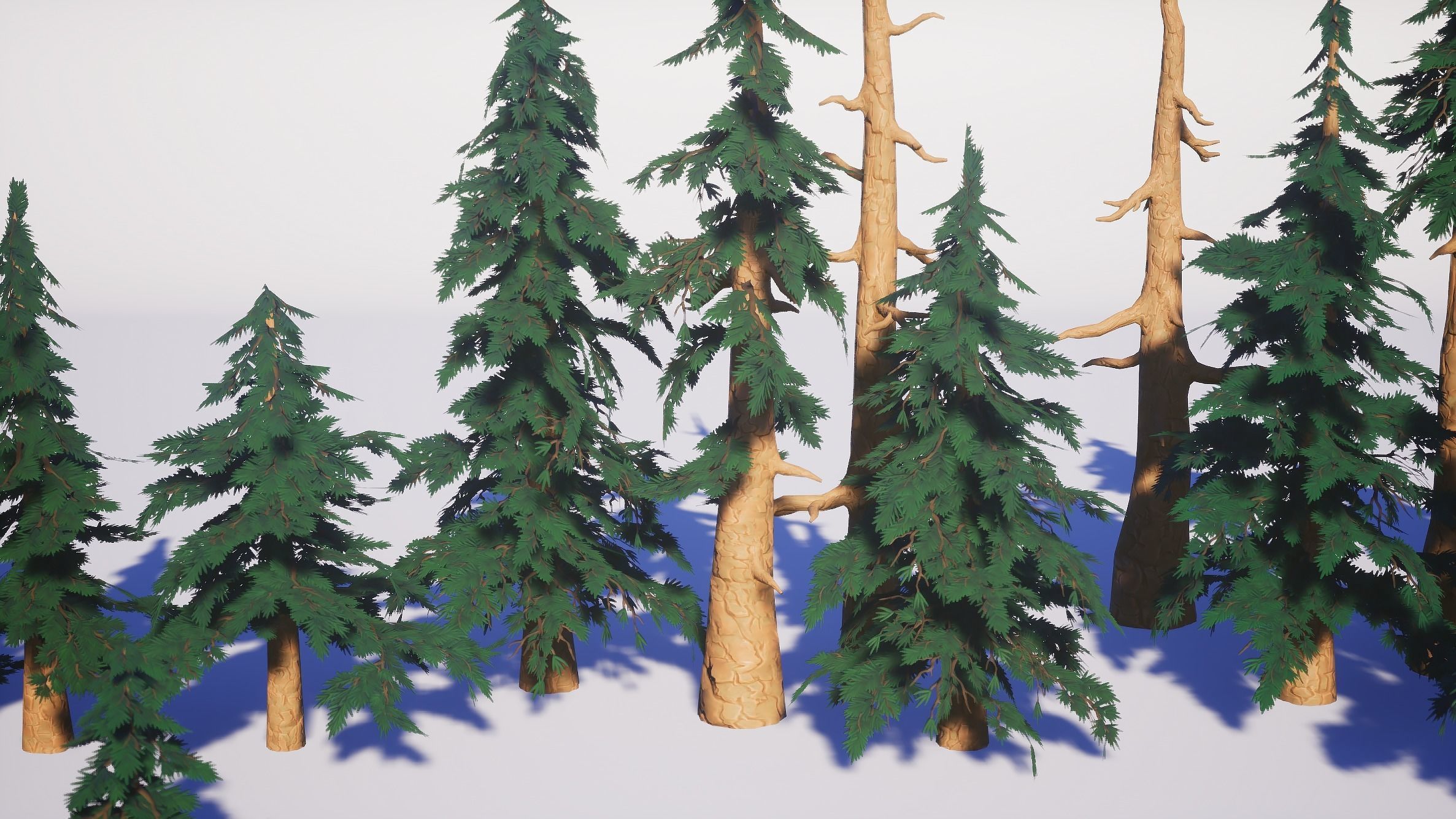 Simple Trees Pack Bundle Low-poly 3D model_12