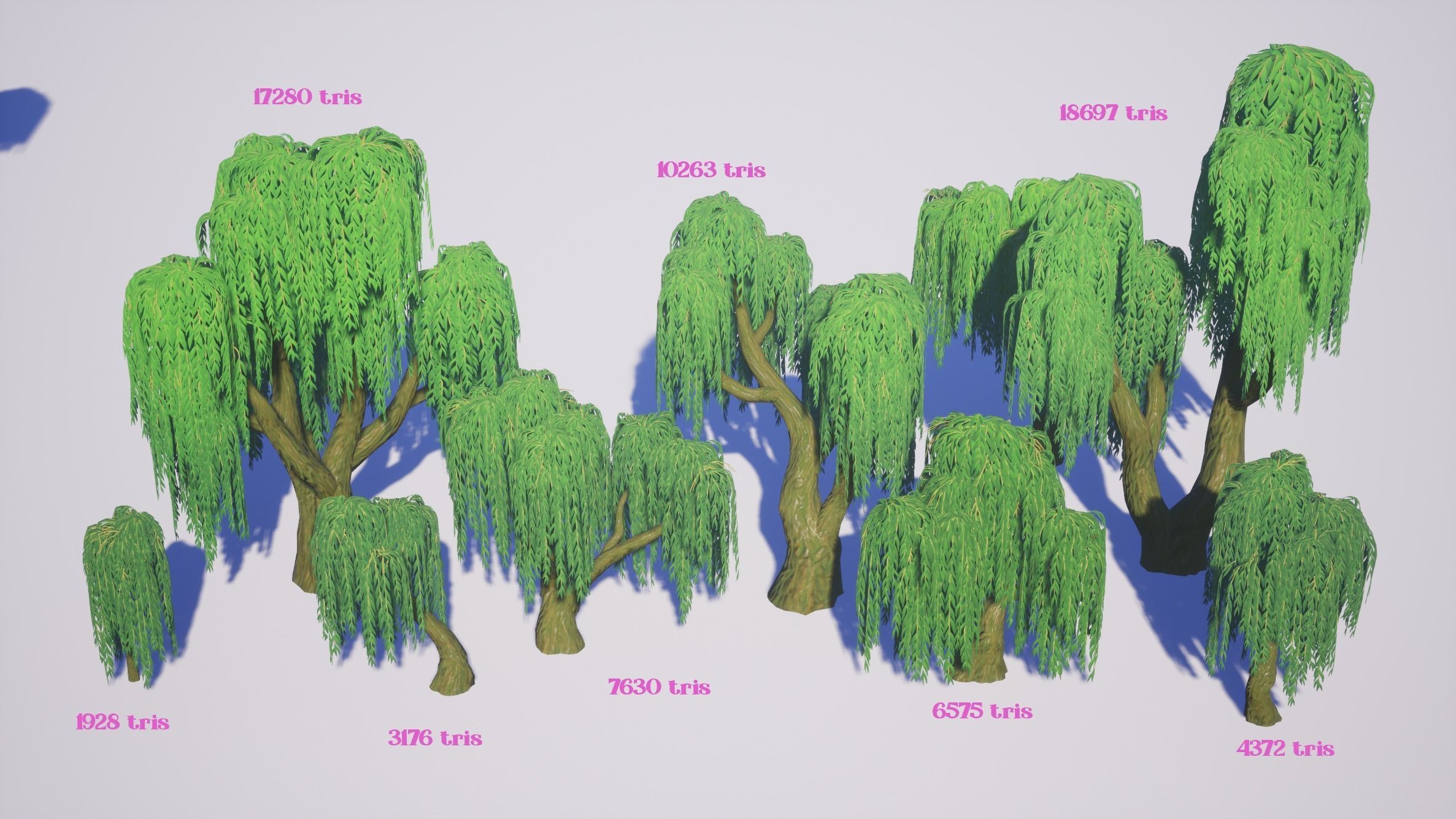 Simple Trees Pack Bundle Low-poly 3D model_8