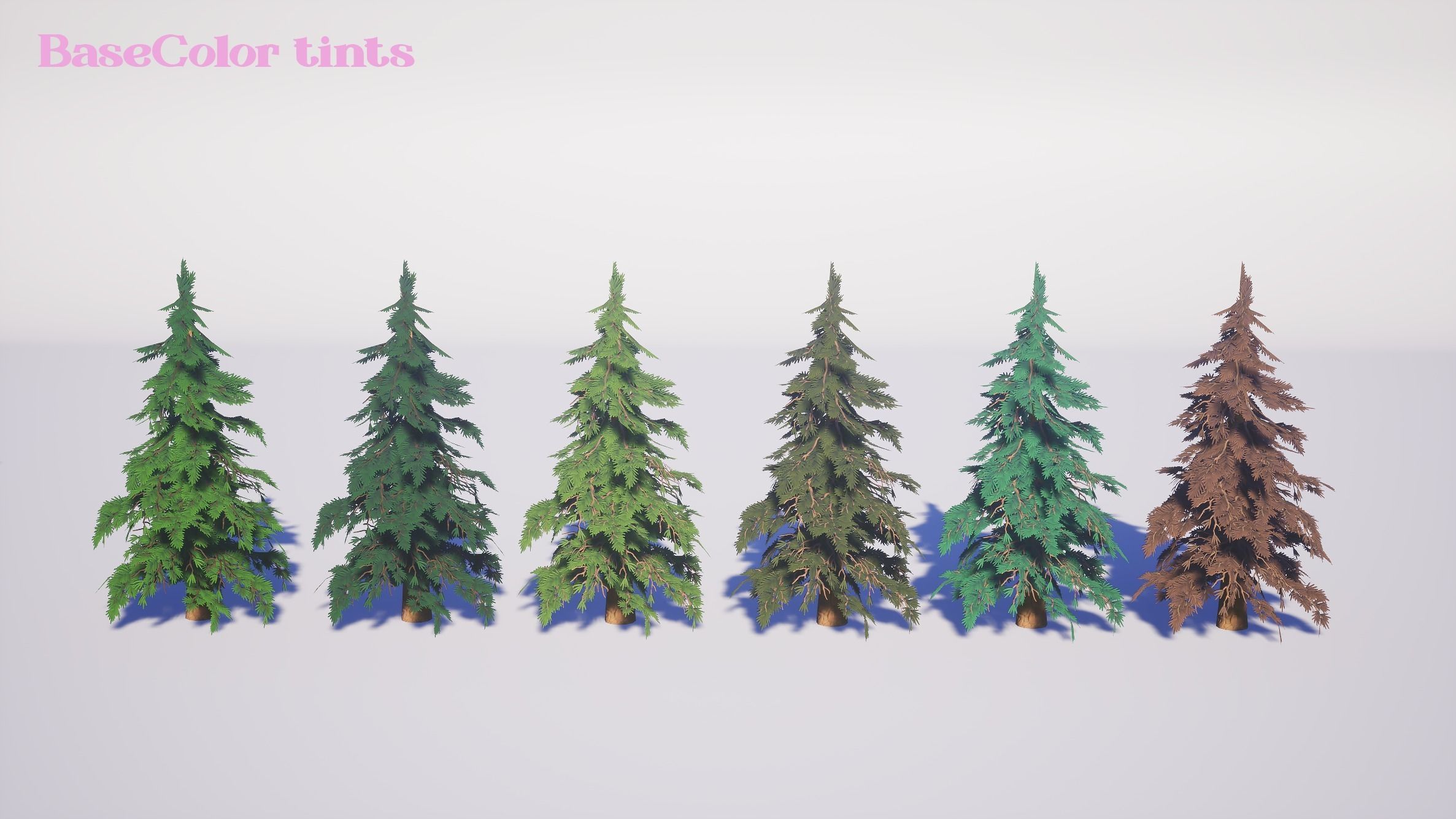 Simple Trees Pack Bundle Low-poly 3D model_45