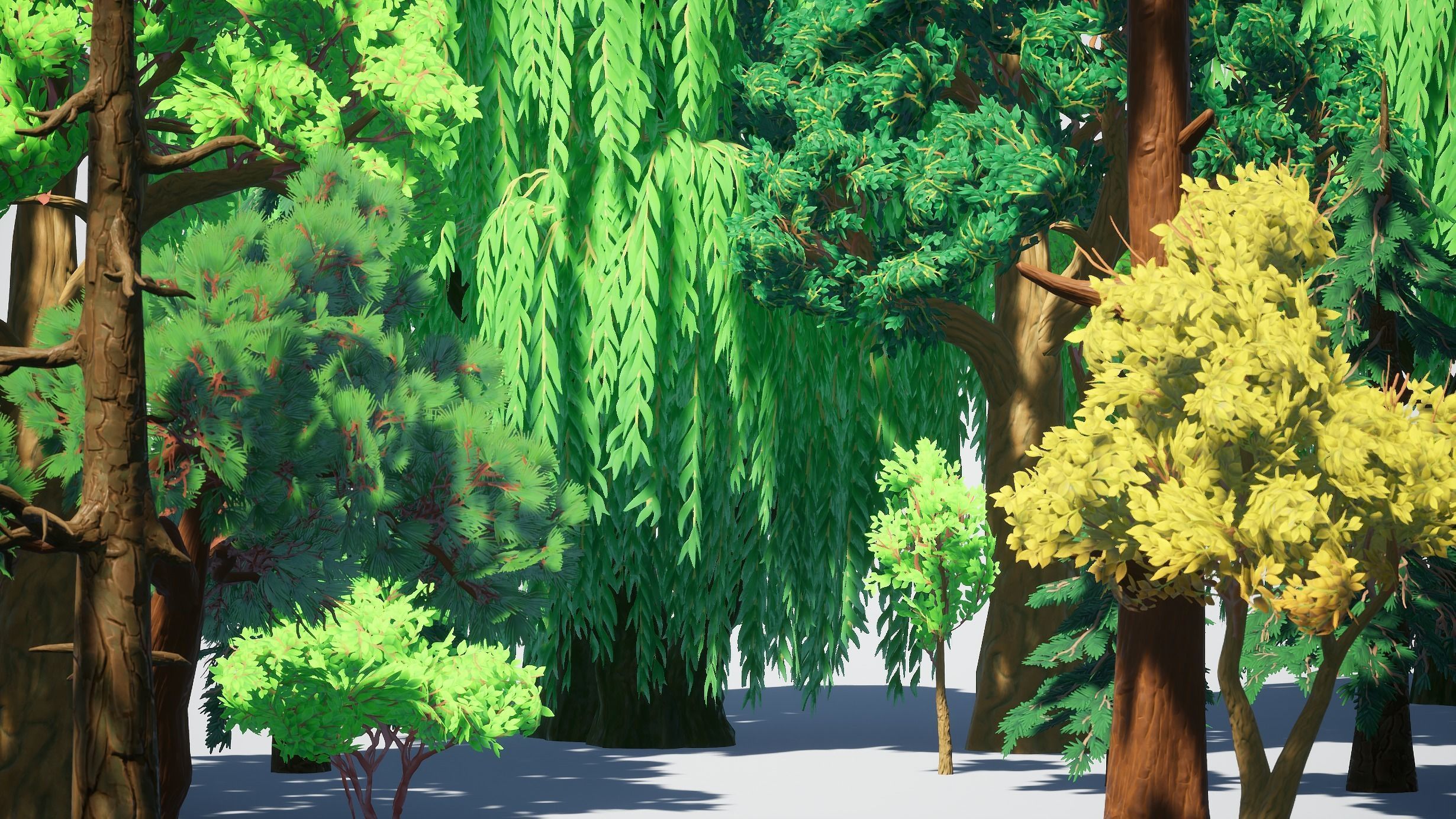 Simple Trees Pack Bundle Low-poly 3D model_3