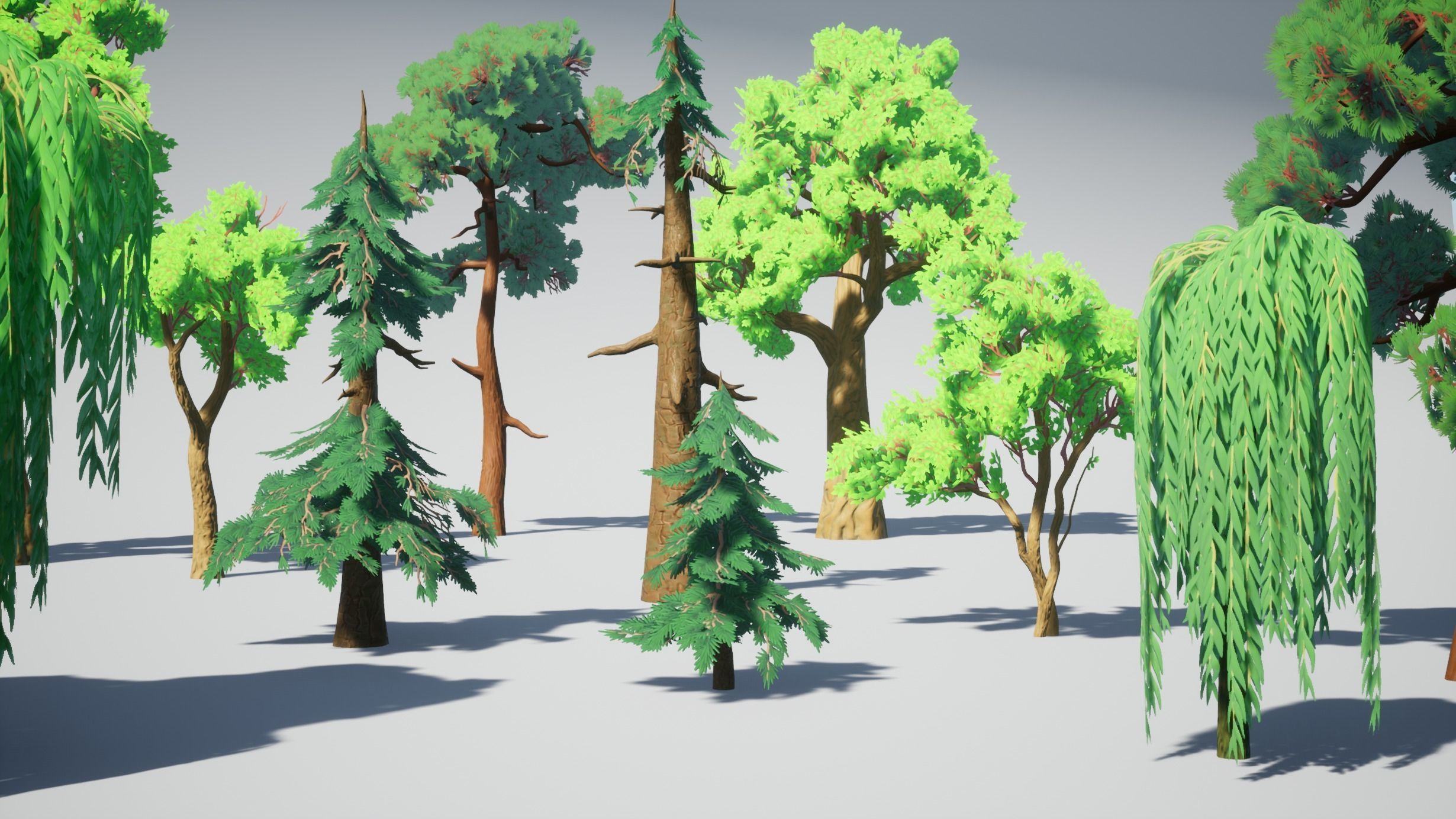 Simple Trees Pack Bundle Low-poly 3D model_52