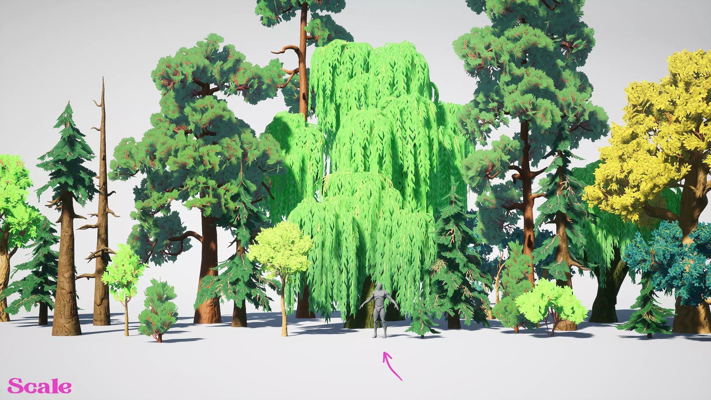 Simple Trees Pack Bundle Low-poly 3D model