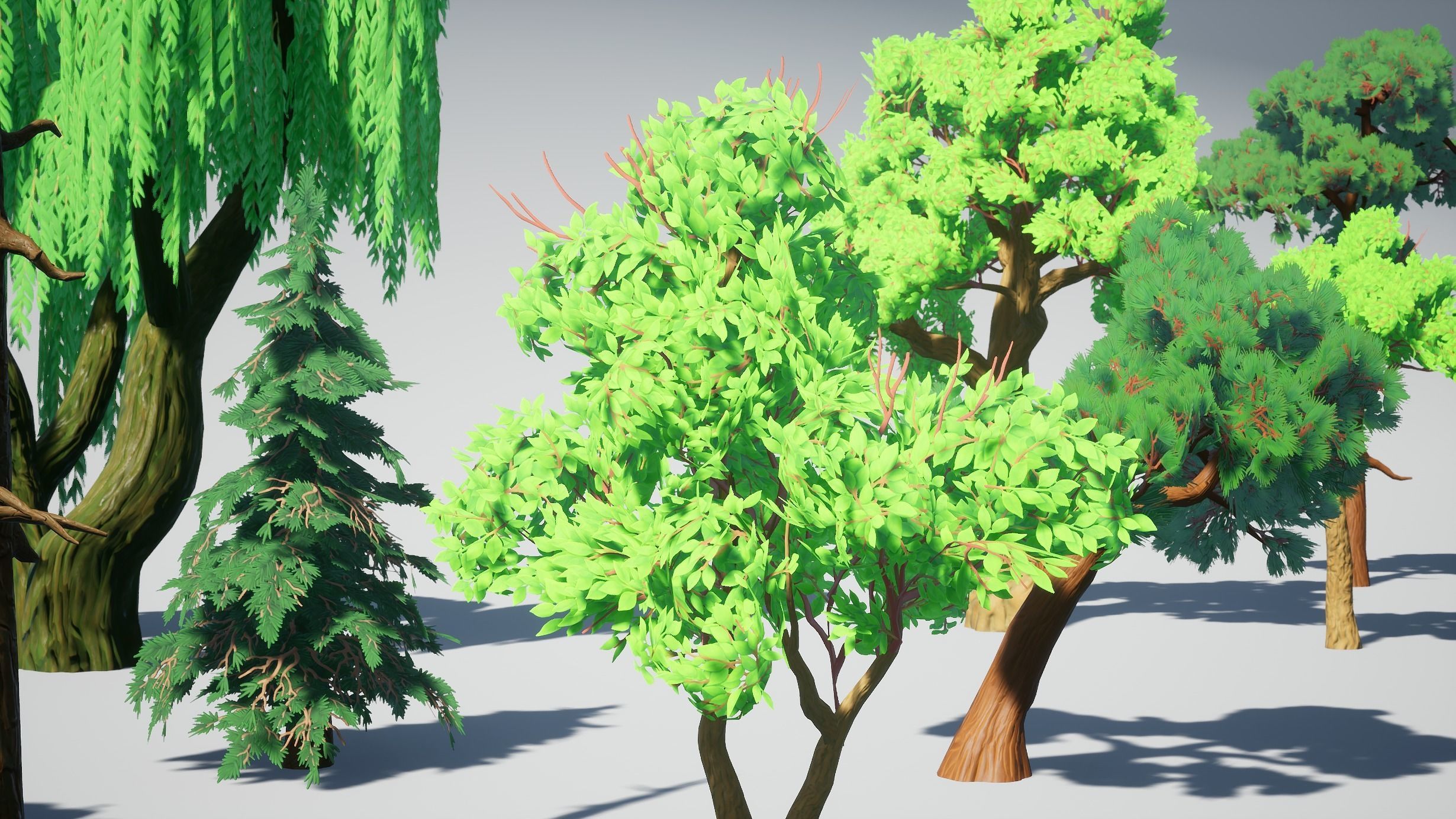 Simple Trees Pack Bundle Low-poly 3D model_30