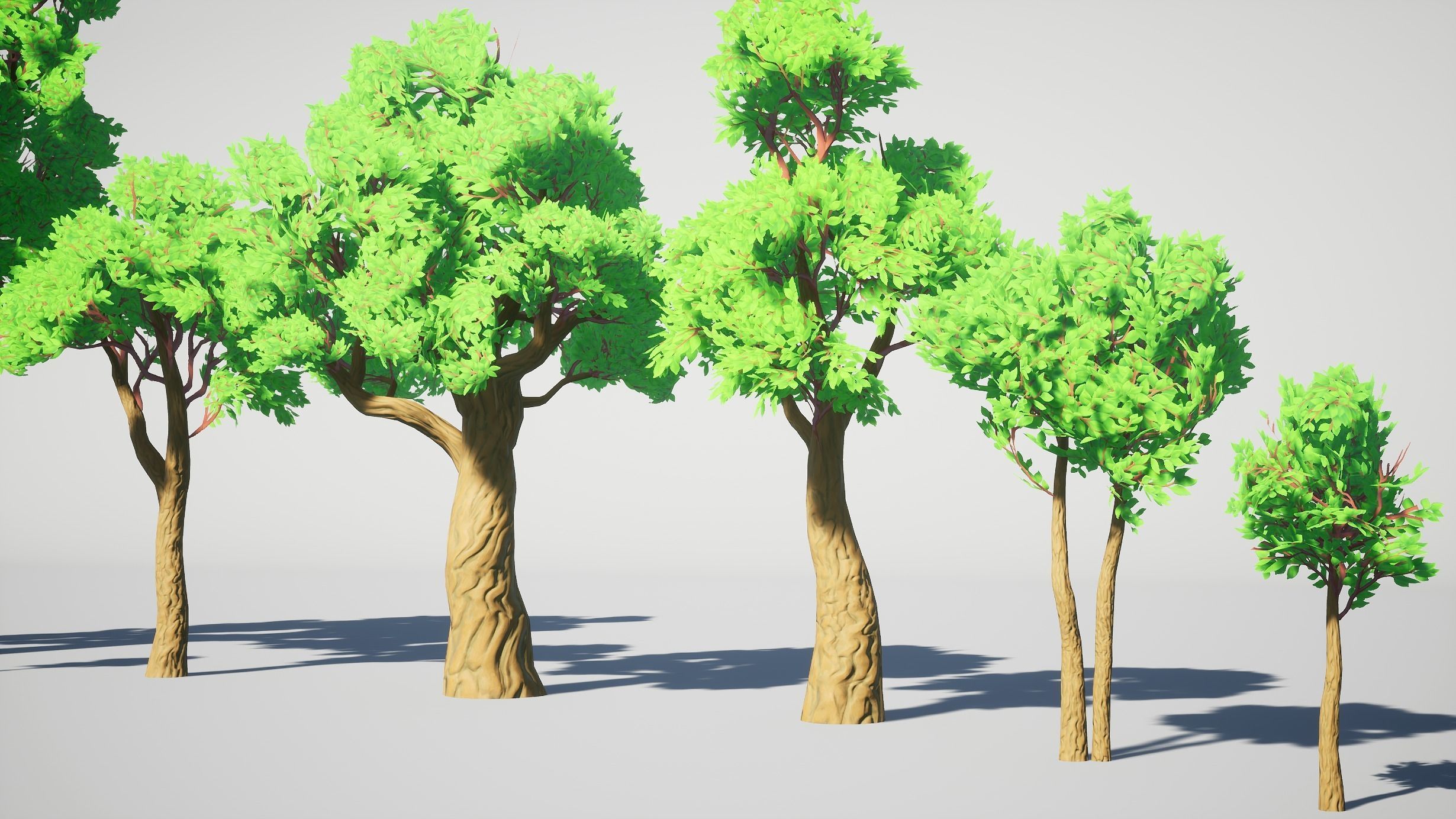 Simple Trees Pack Bundle Low-poly 3D model_29