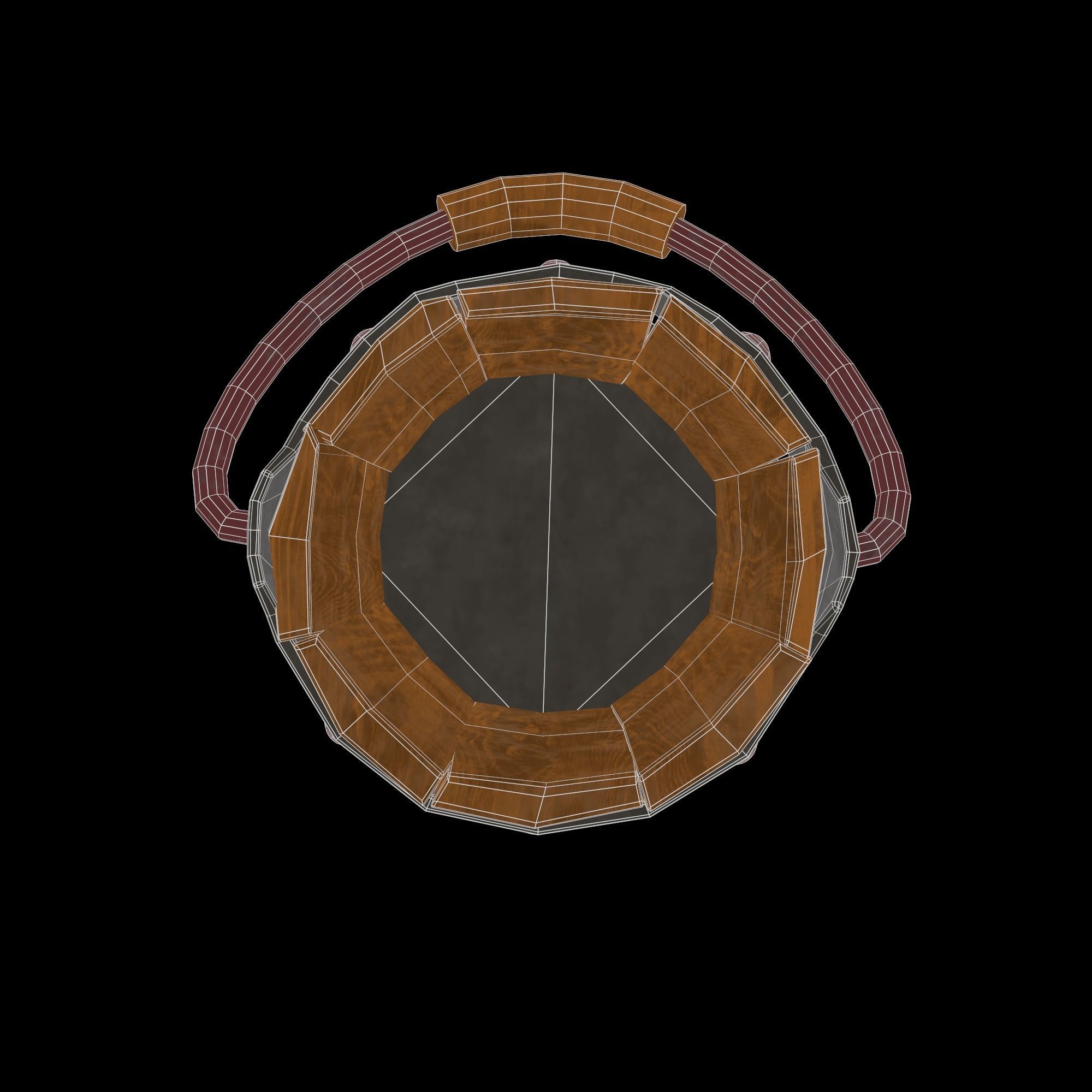 Bucket for bath Low-poly 3D model_8