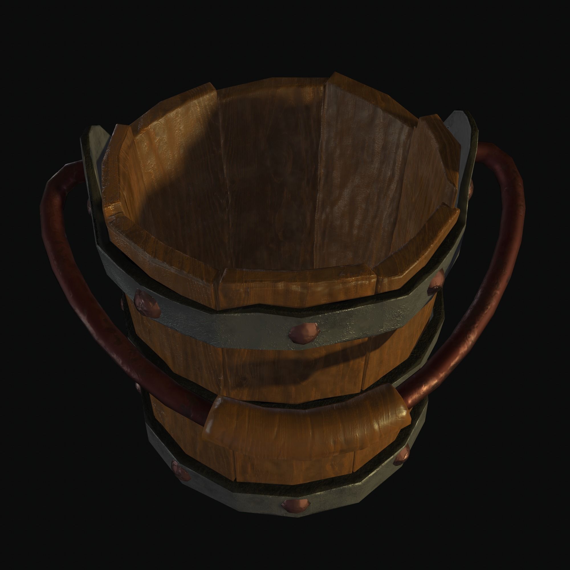 Bucket for bath Low-poly 3D model_2