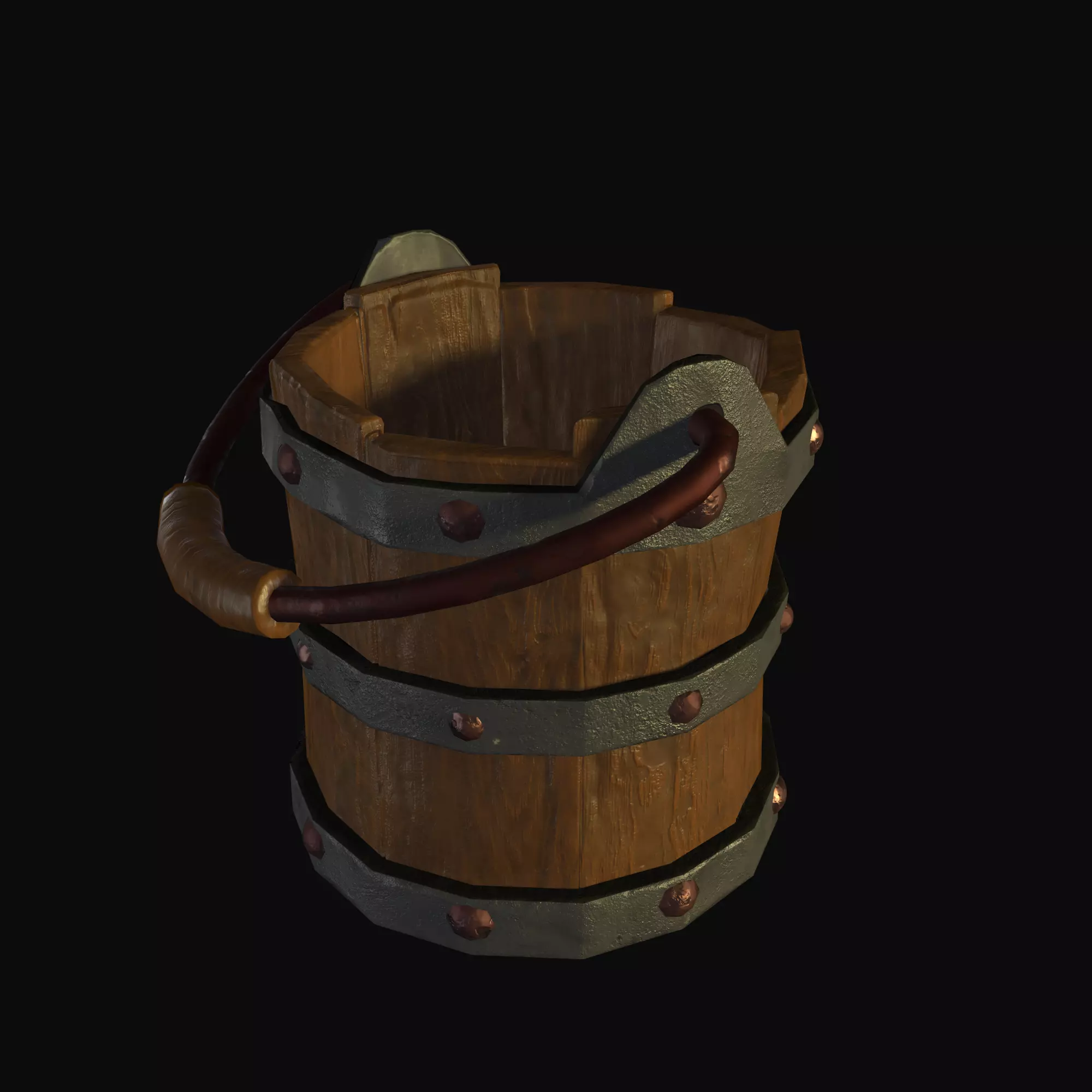 Bucket for bath Low-poly 3D model_0