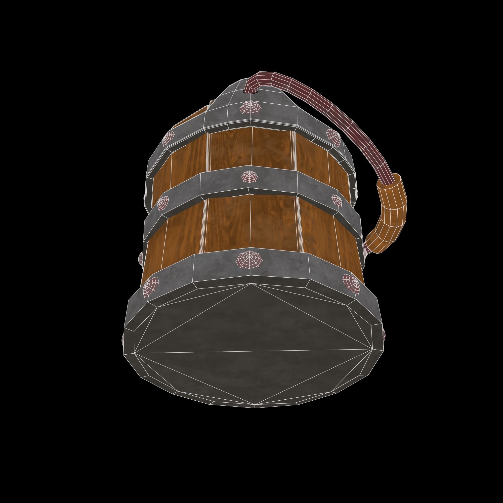 Bucket for bath Low-poly 3D model_6