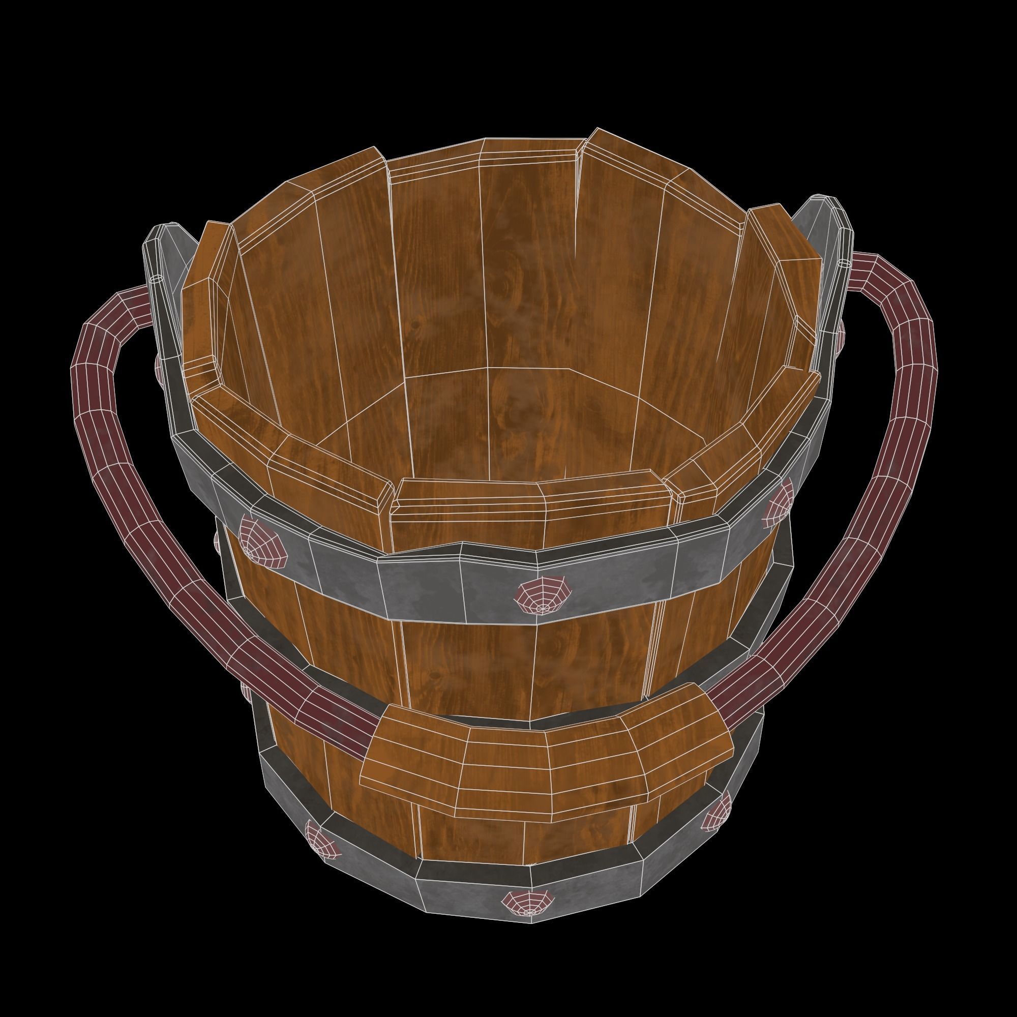 Bucket for bath Low-poly 3D model_7