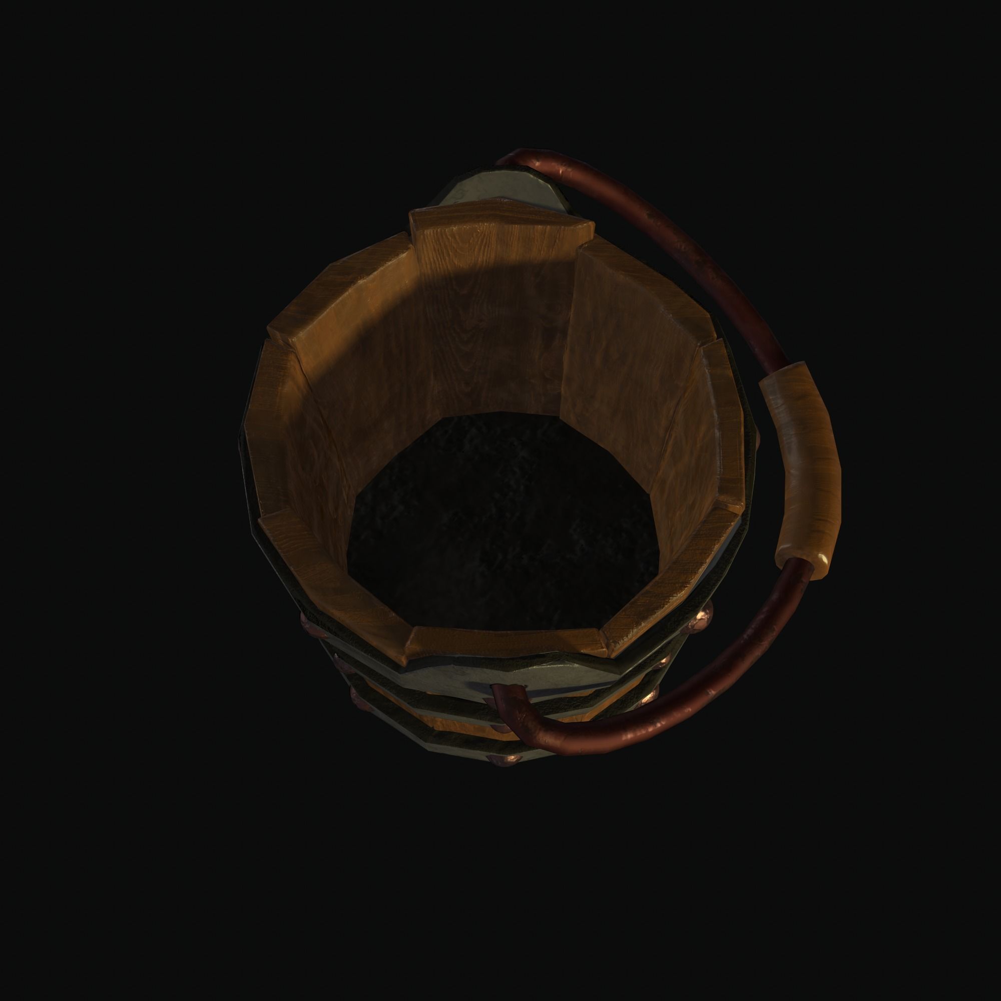 Bucket for bath Low-poly 3D model_3