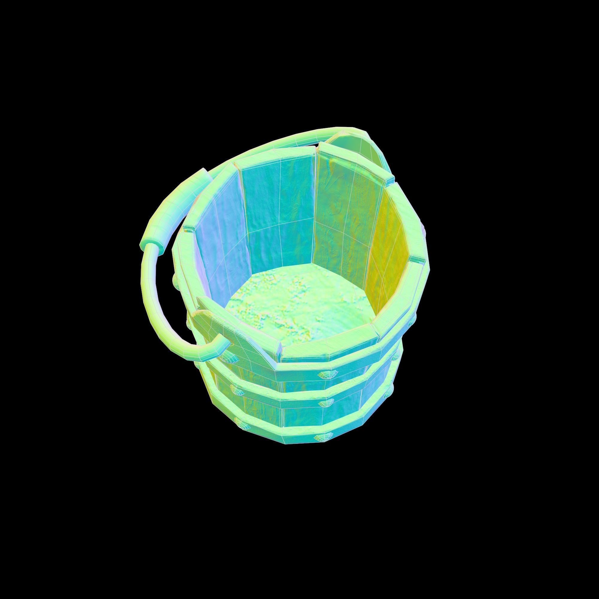Bucket for bath Low-poly 3D model_10