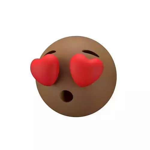 Hushed Face with Heart Eyes v1 002 Low-poly 3D model