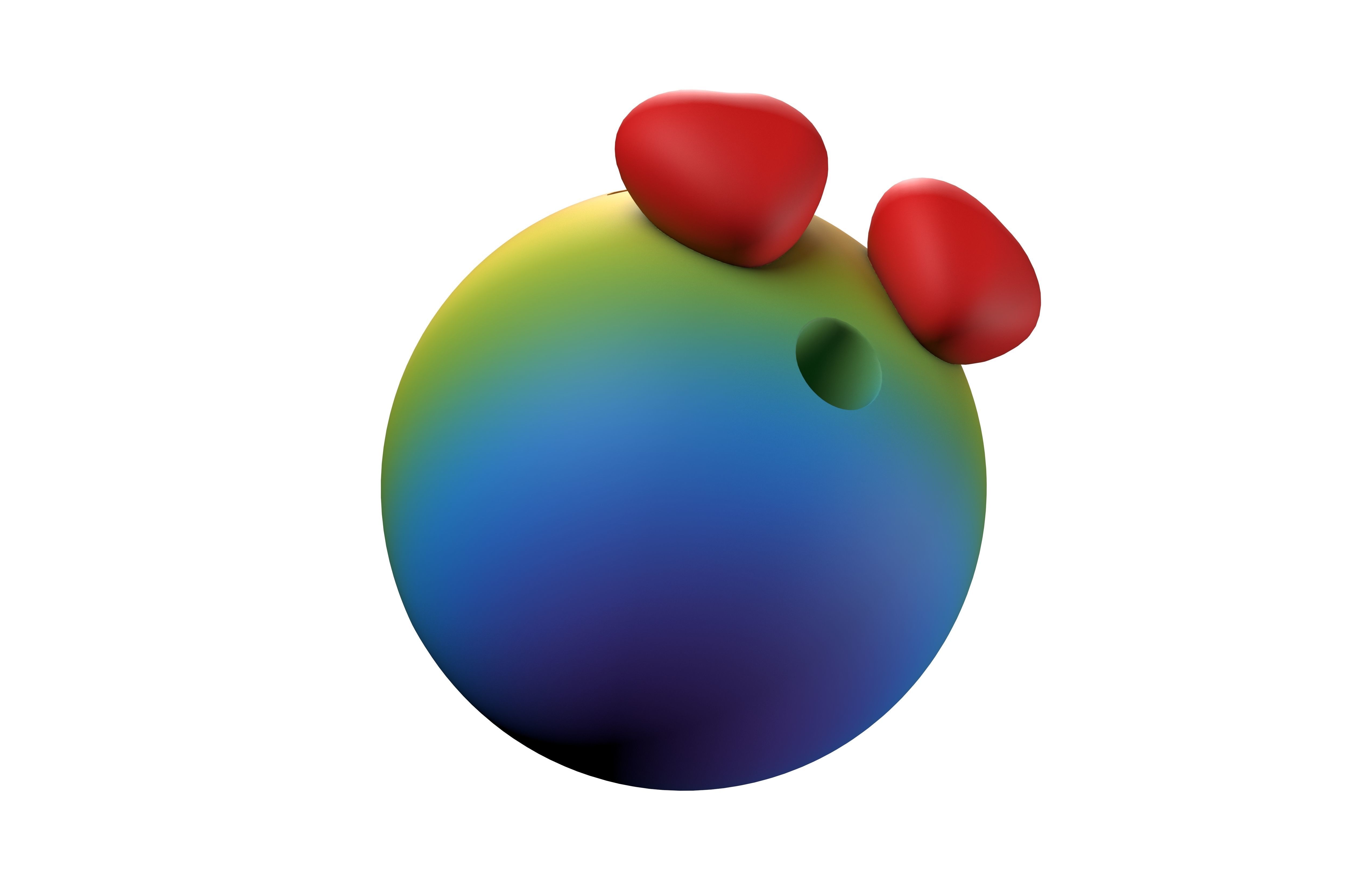 Hushed Face with Heart Eyes v1 004 Low-poly 3D model_4