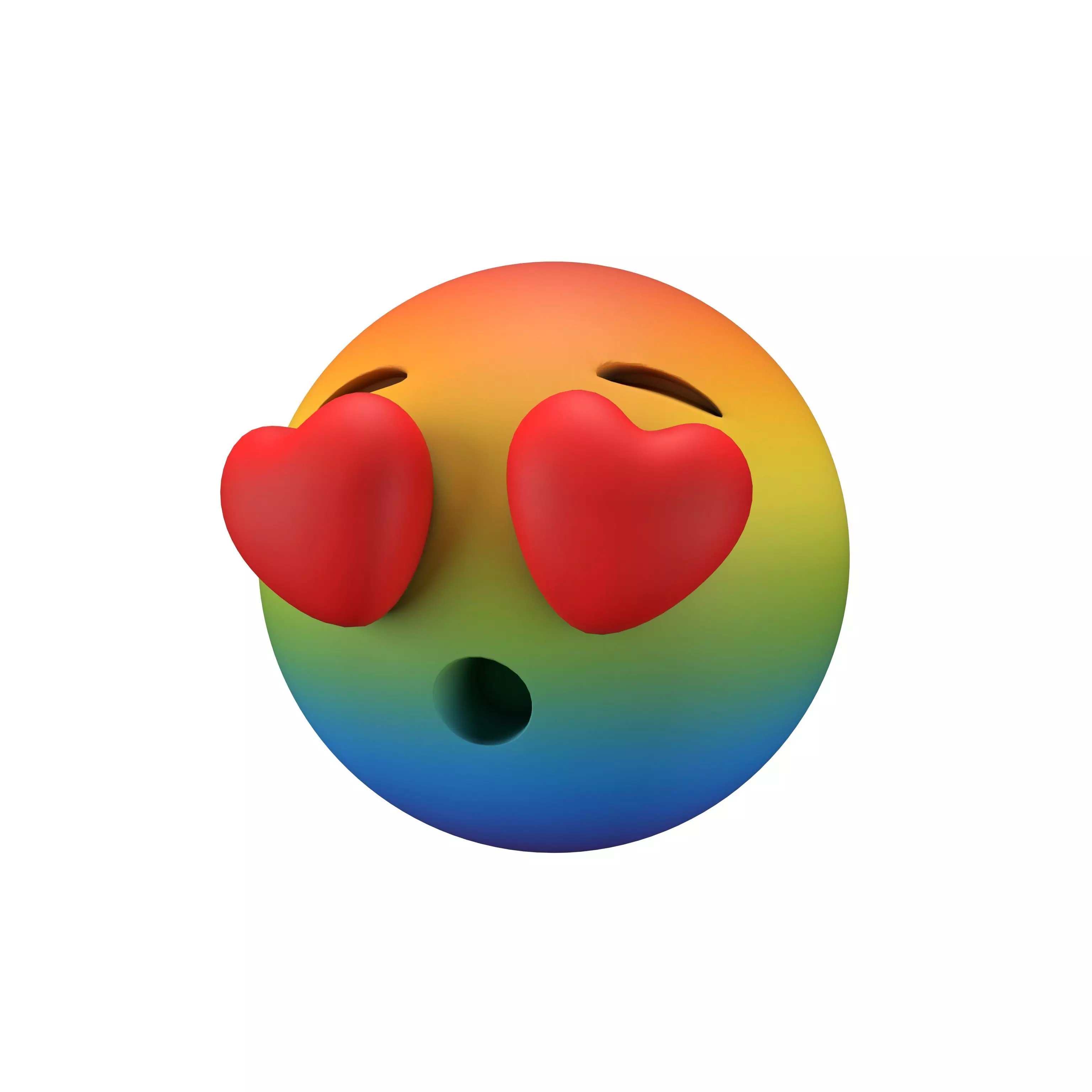 Hushed Face with Heart Eyes v1 004 Low-poly 3D model_0