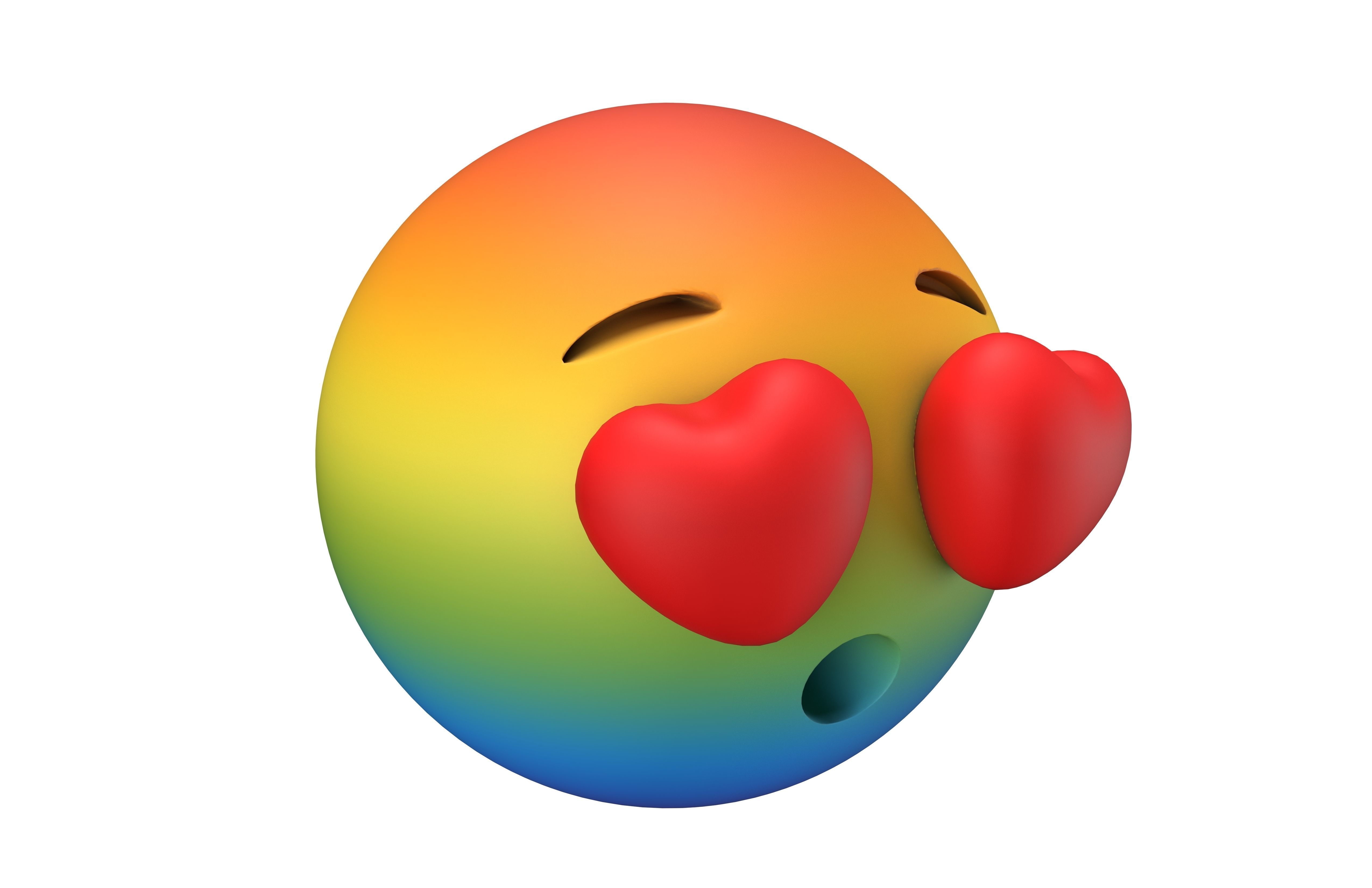 Hushed Face with Heart Eyes v1 004 Low-poly 3D model_2