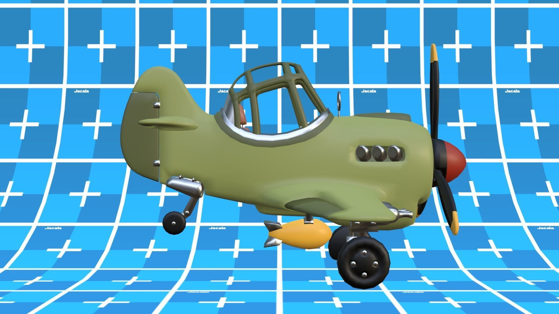 Cartoon Fighter Low-poly 3D model Low-poly 3D model_1