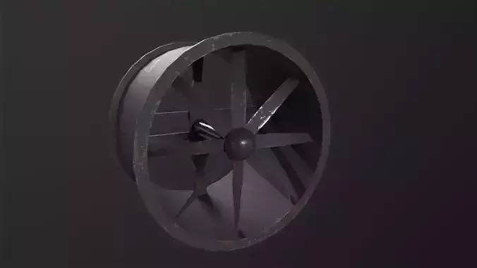 Axial Flow Fan 3D Model Low-poly 3D model