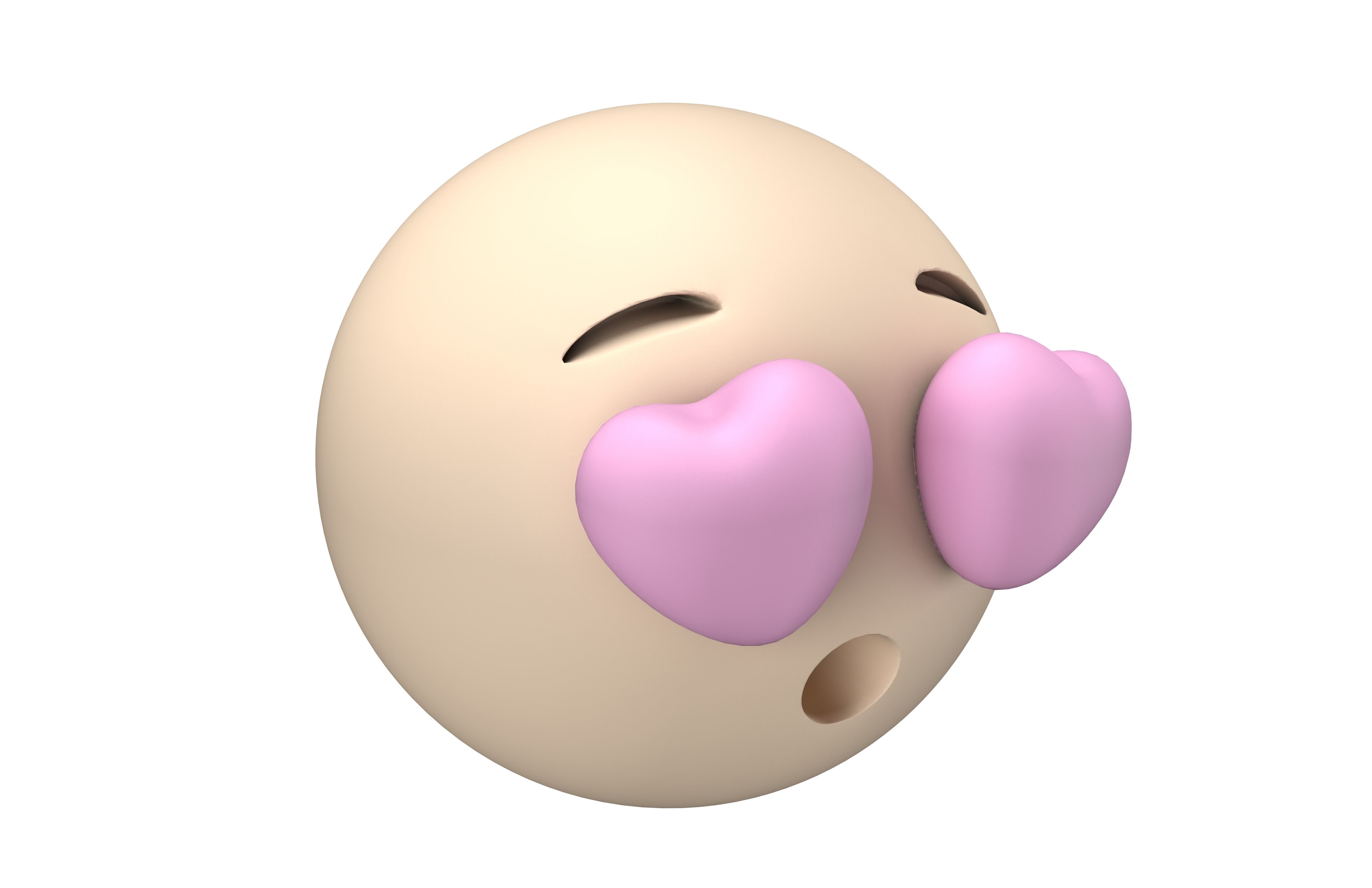 Hushed Face with Heart Eyes v1 006 Low-poly 3D model_2