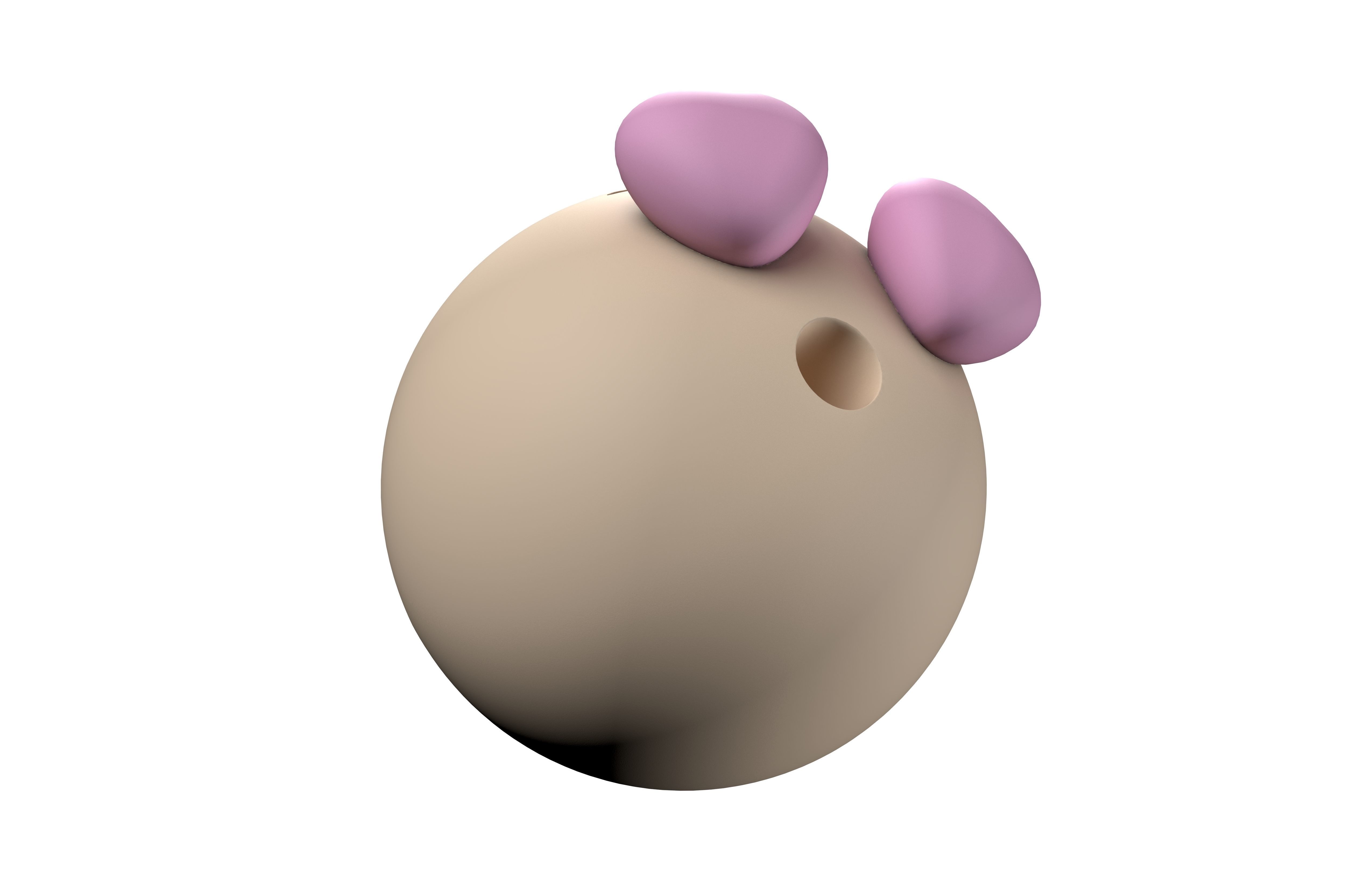 Hushed Face with Heart Eyes v1 006 Low-poly 3D model_4