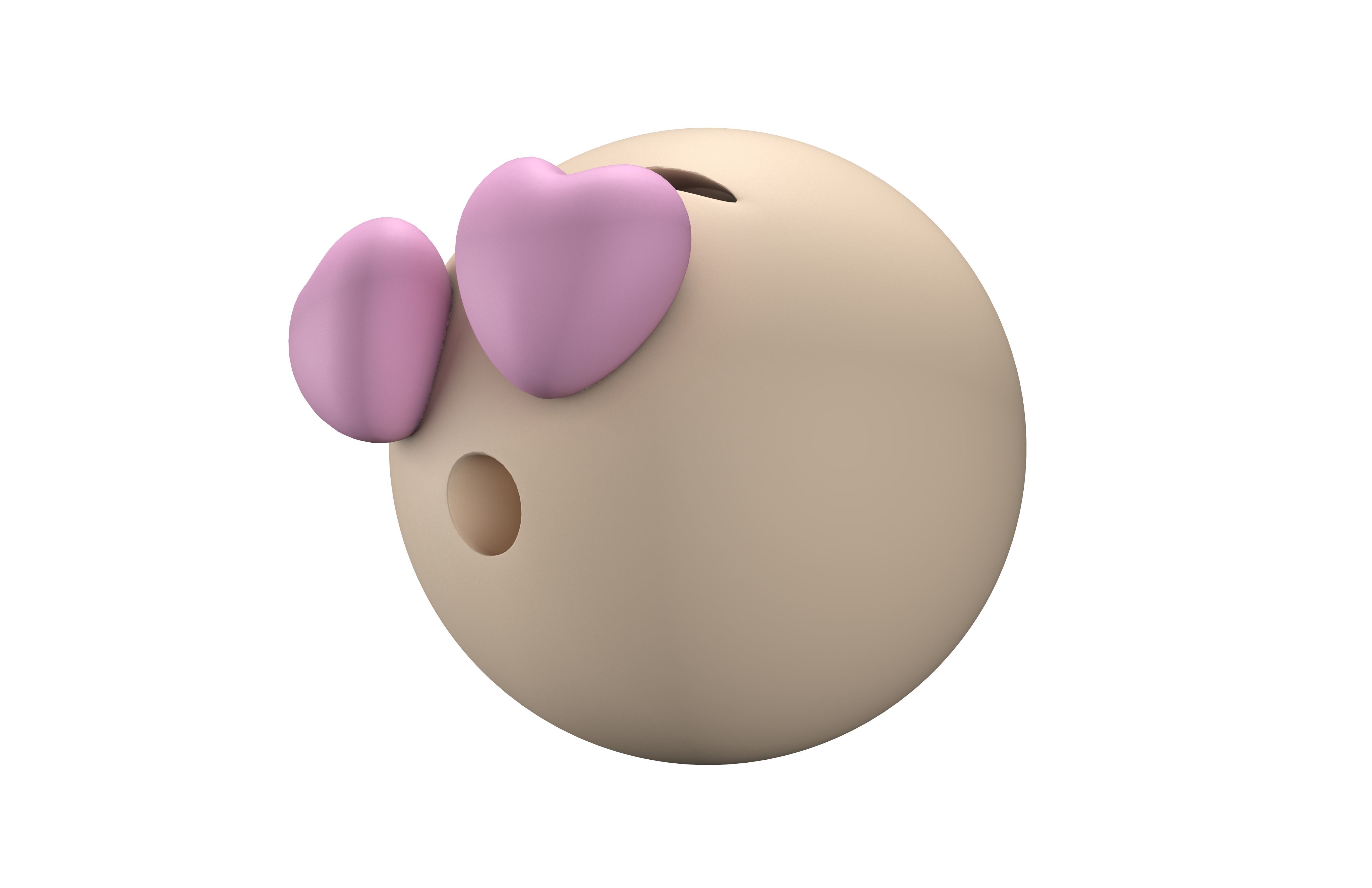 Hushed Face with Heart Eyes v1 006 Low-poly 3D model_3