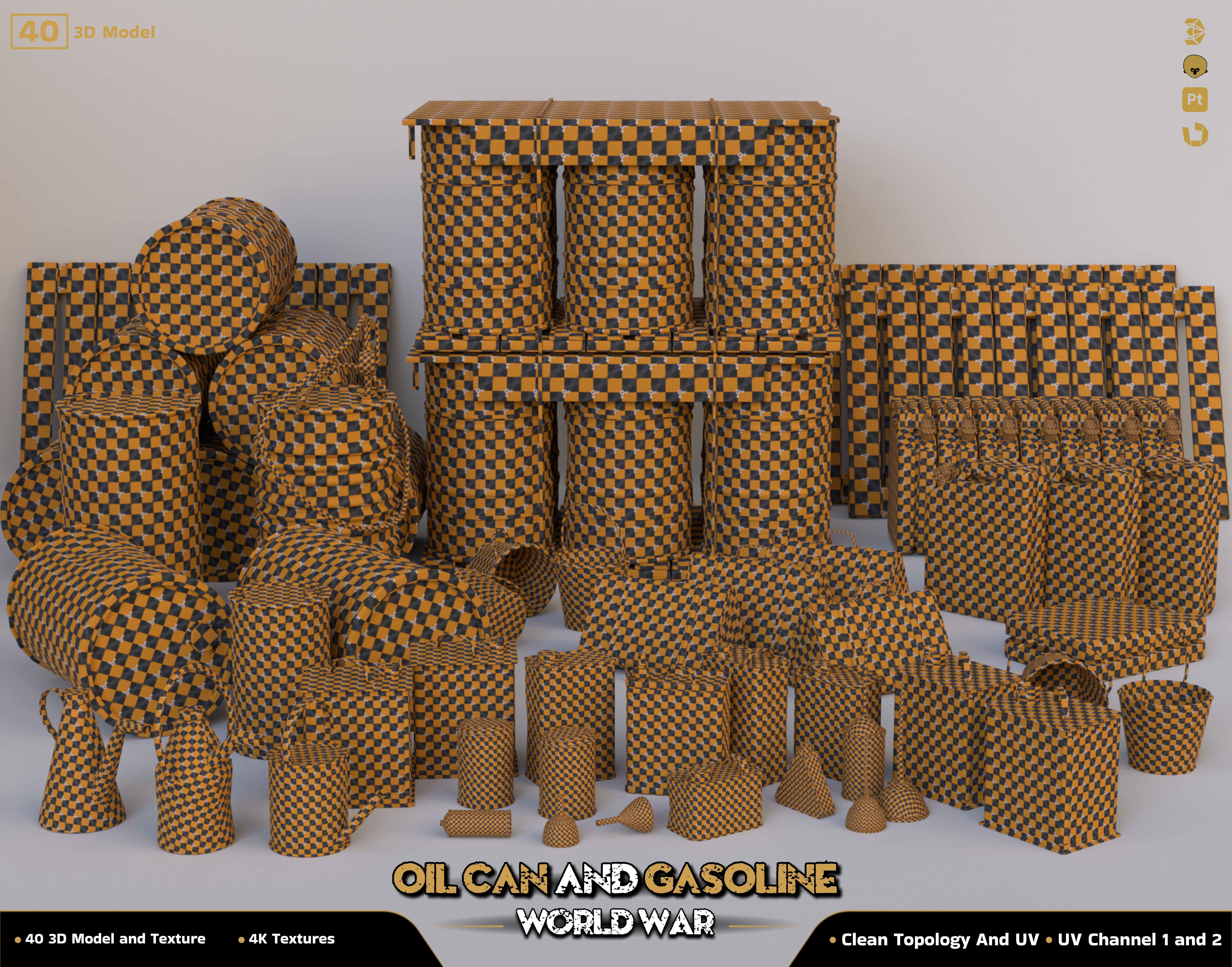 40-Oil Can and Gasoline Low-poly 3D model_5