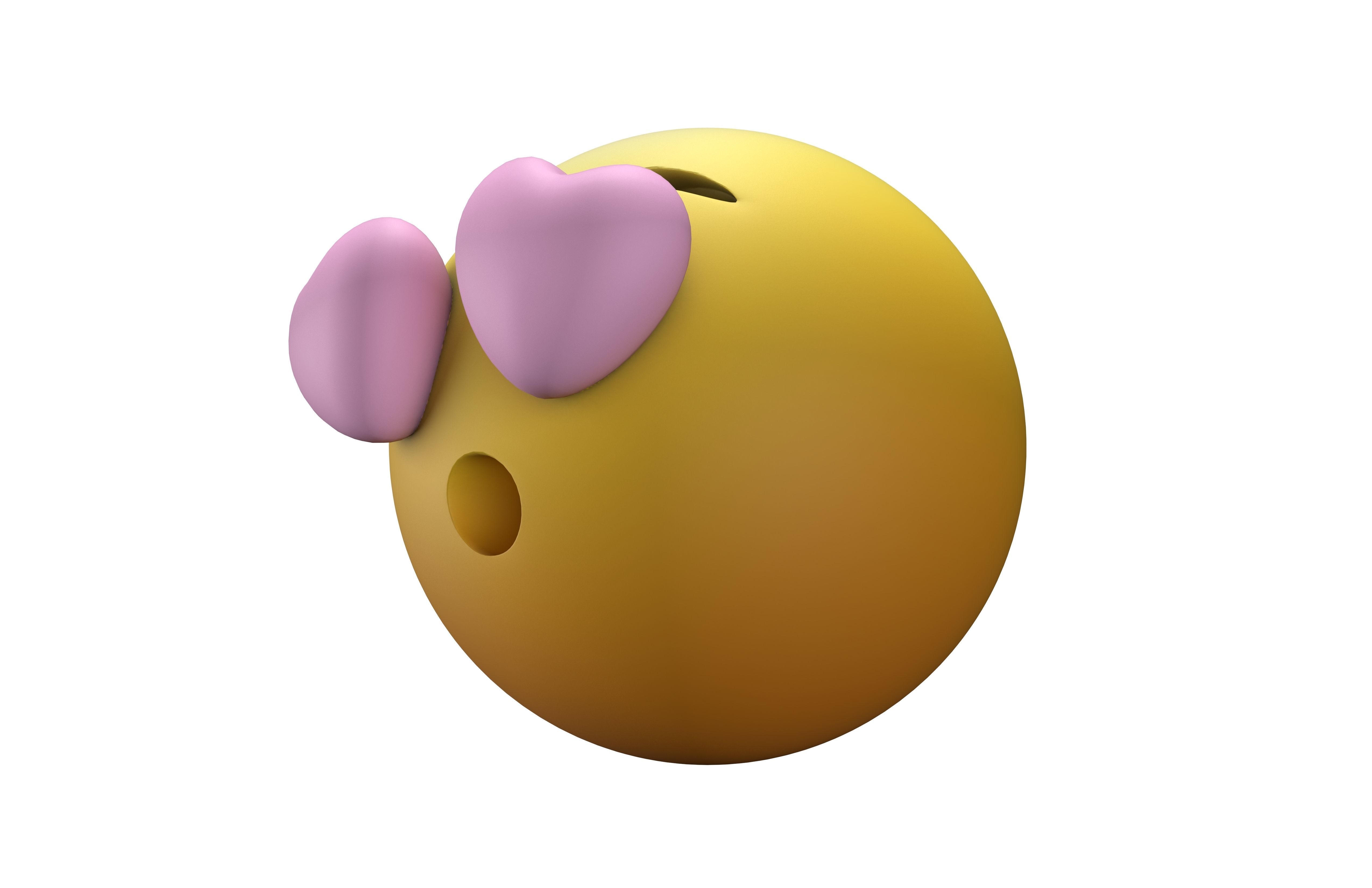 Hushed Face with Heart Eyes v1 010 Low-poly 3D model_3