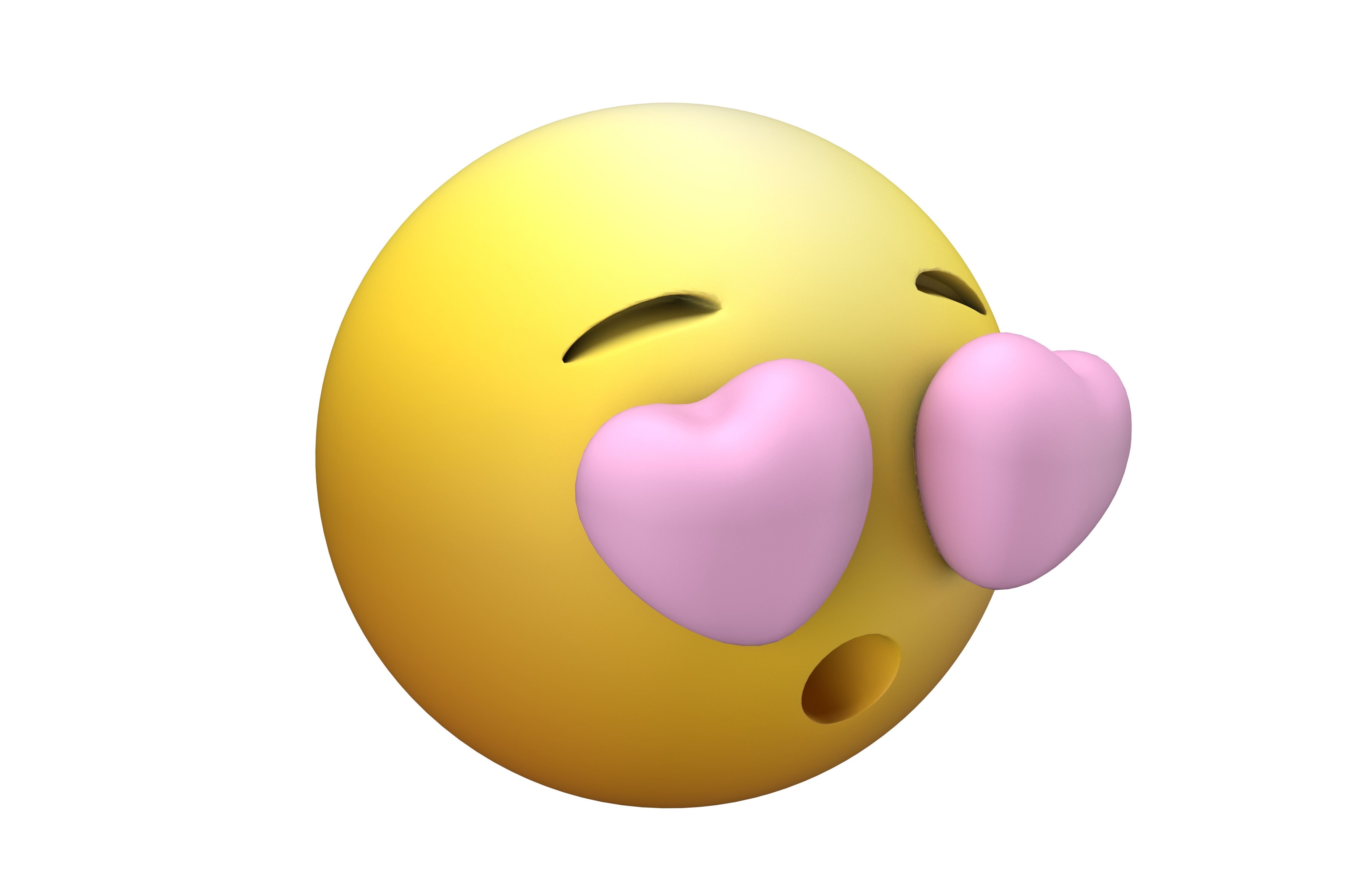 Hushed Face with Heart Eyes v1 010 Low-poly 3D model_2