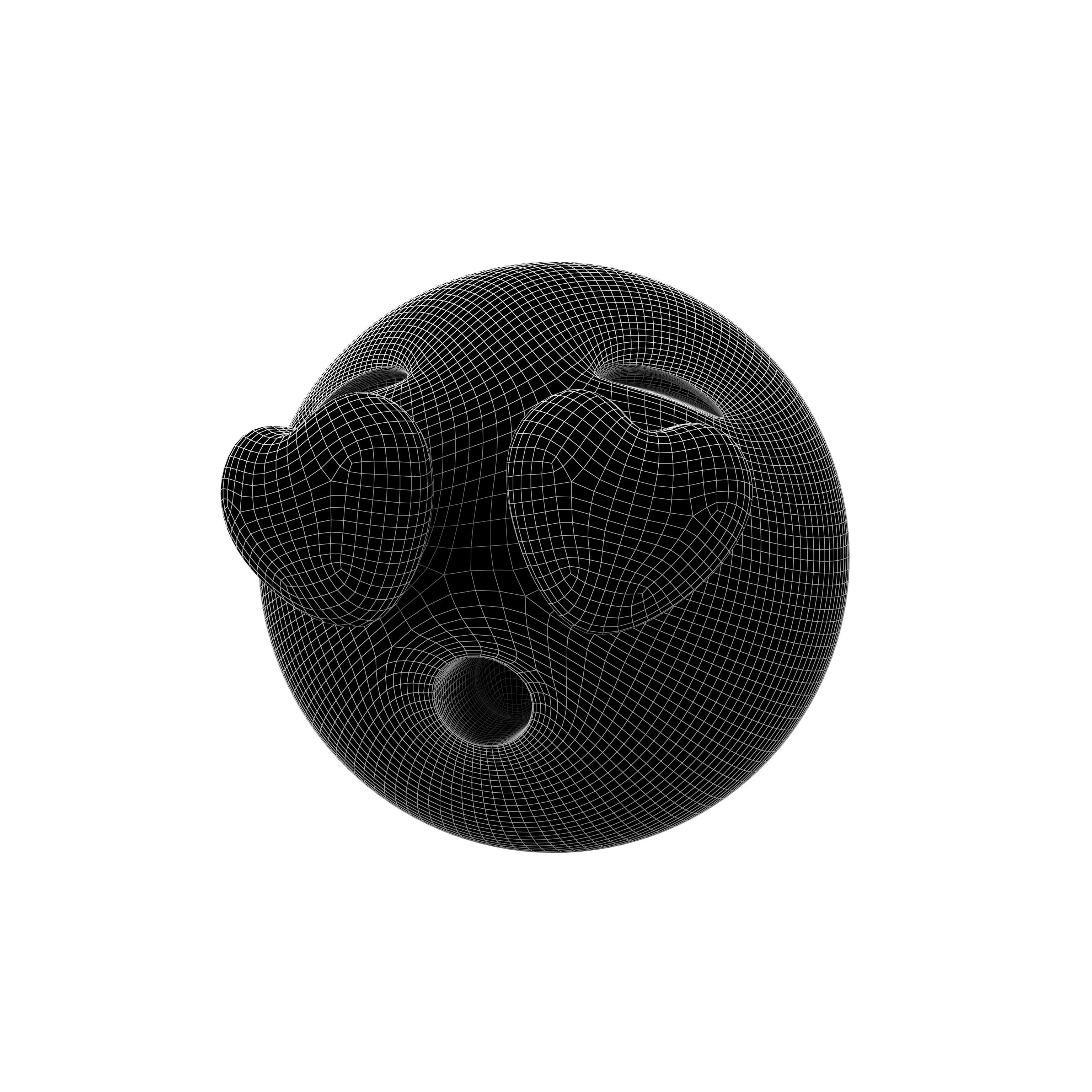 Hushed Face with Heart Eyes v1 010 Low-poly 3D model_5