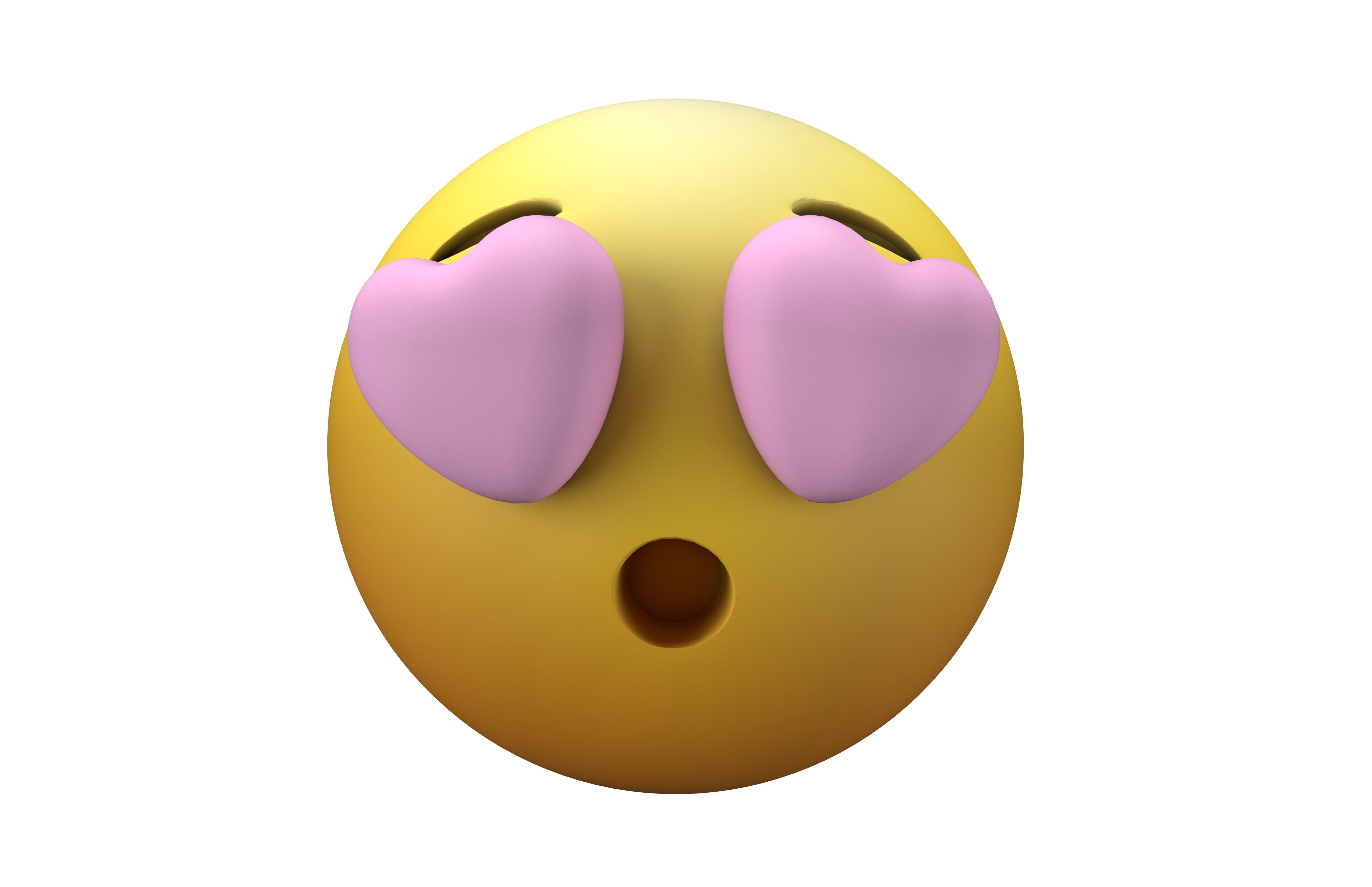 Hushed Face with Heart Eyes v1 010 Low-poly 3D model_1