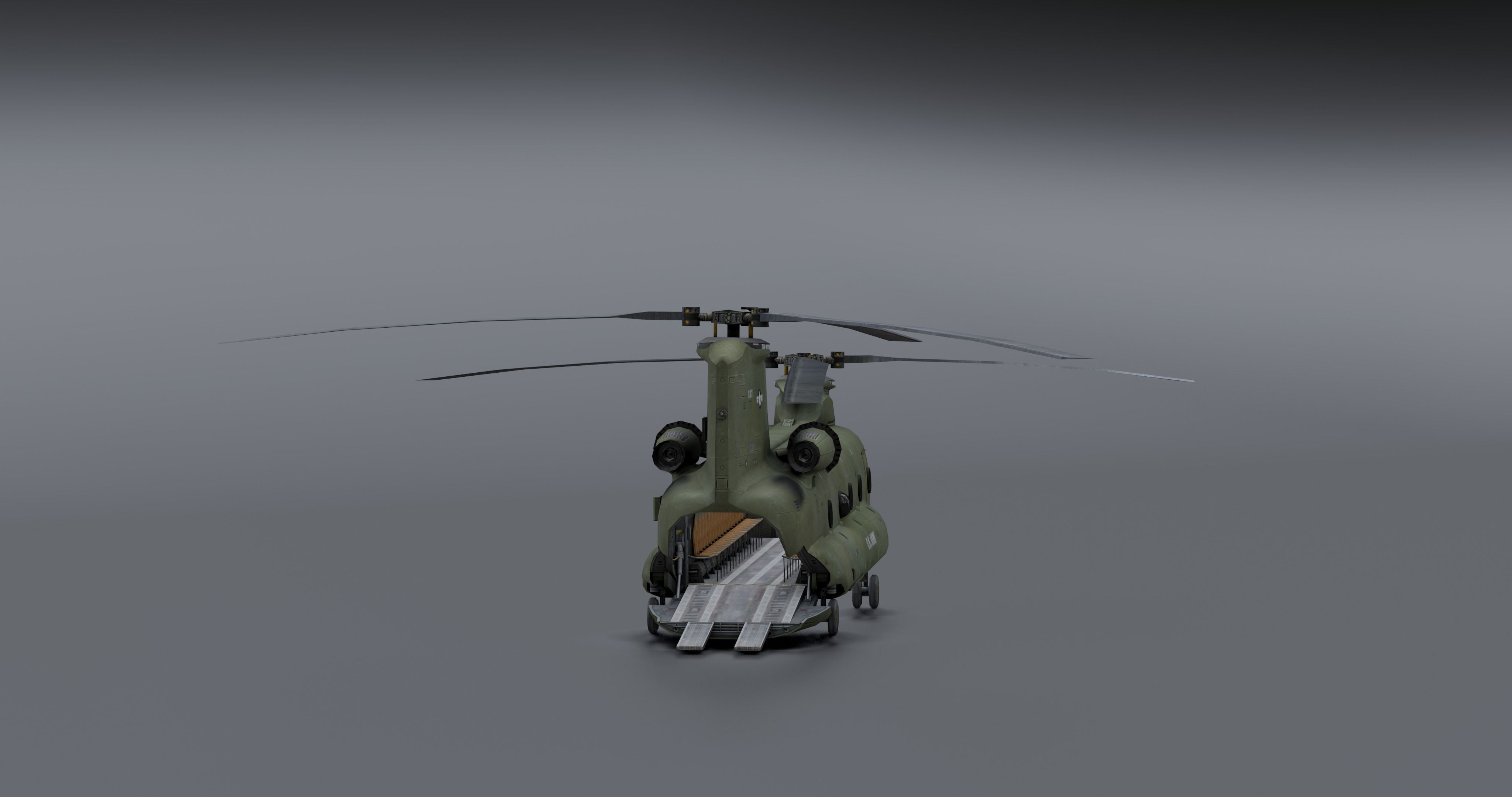 Chinook CH48 Low-poly 3D model_12