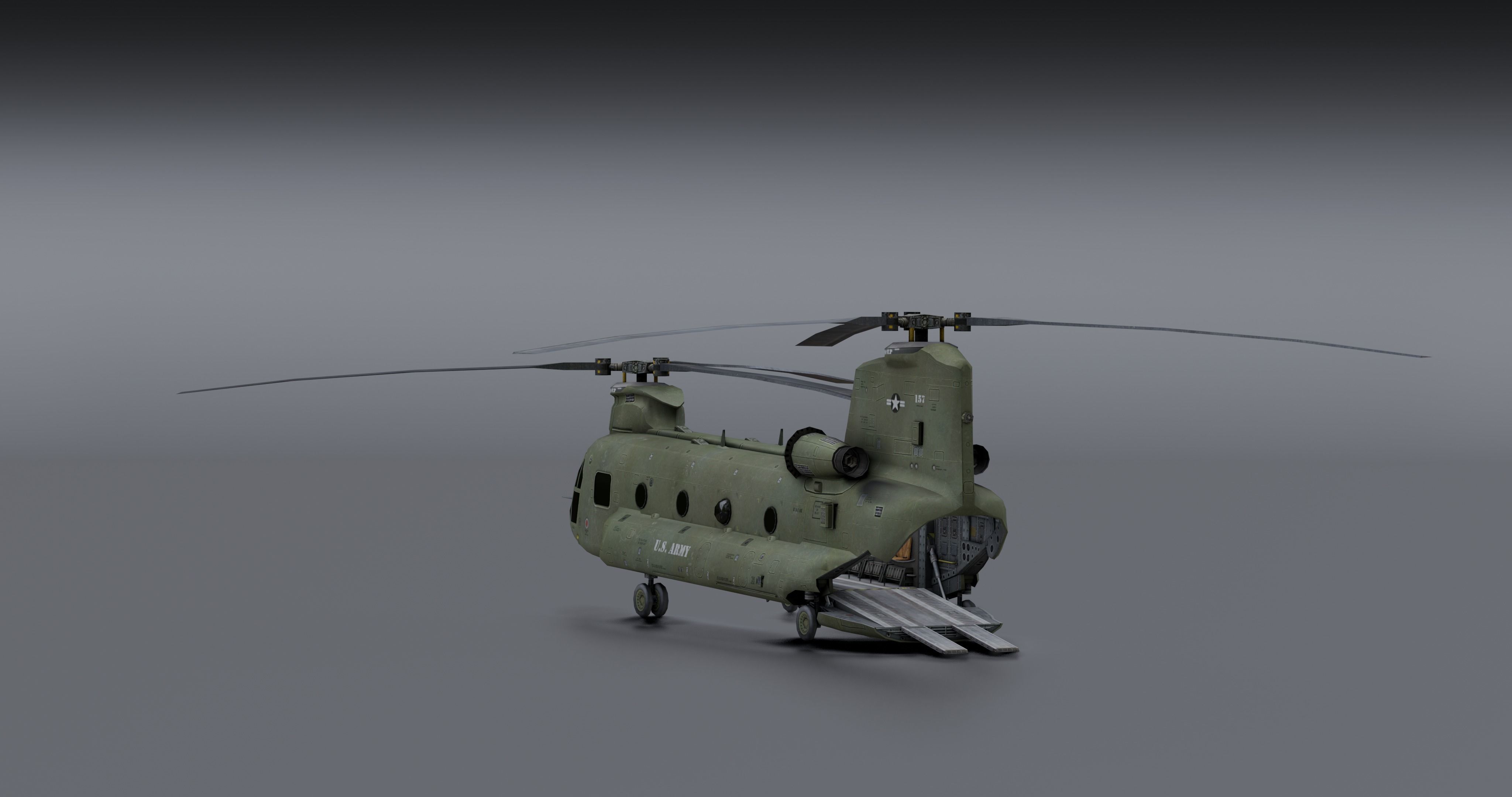 Chinook CH48 Low-poly 3D model_15