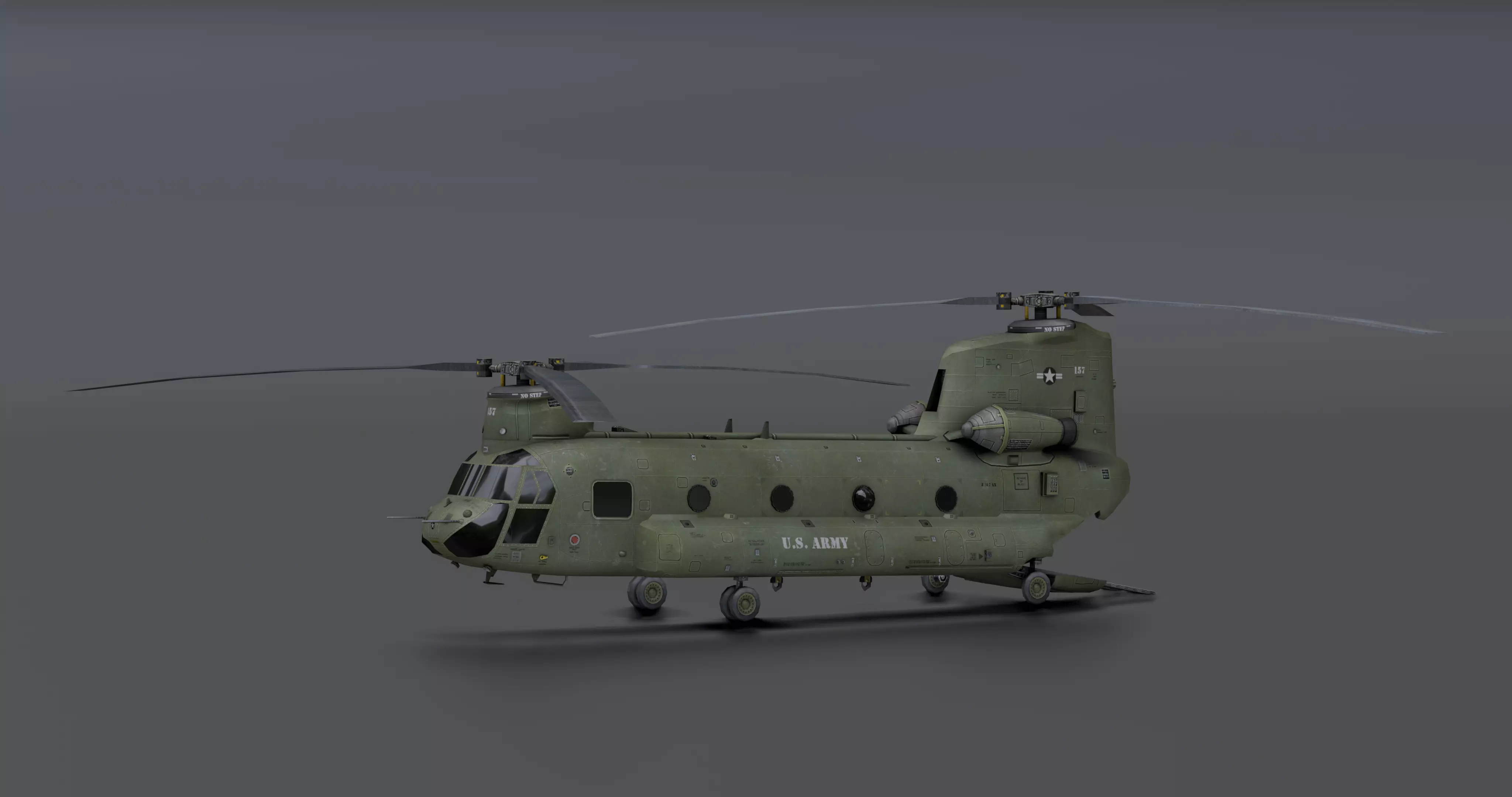 Chinook CH48 Low-poly 3D model_0
