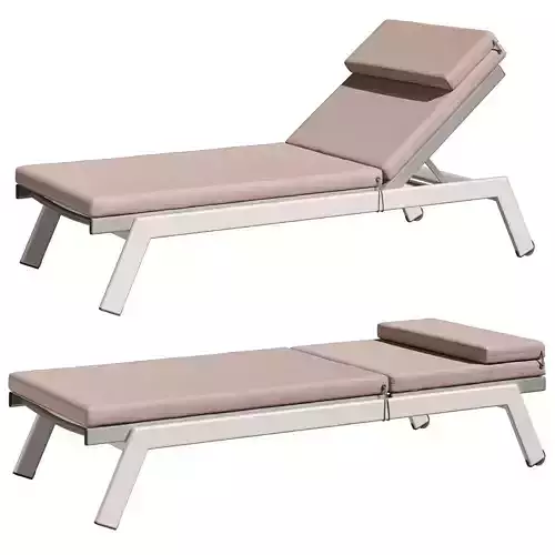 Kettal Molo KS4210800 sun lounger on mini wheels 3D model