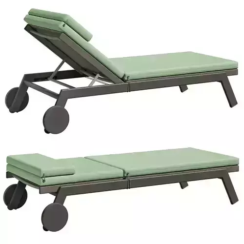 Kettal Molo KS4210900 chaise lounge on wheels 3D model