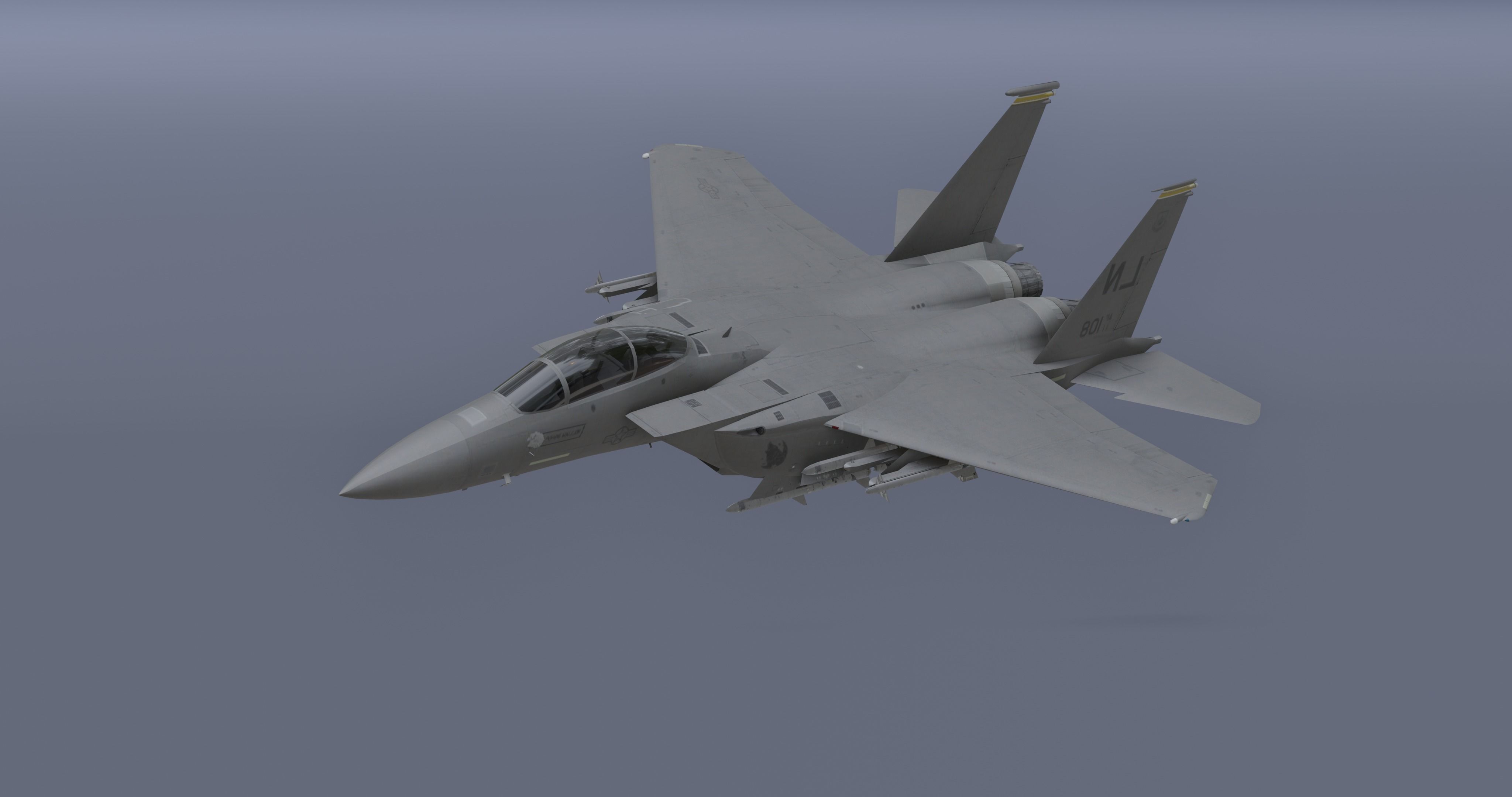 F-15E Strike Eagle Low-poly 3D model_6