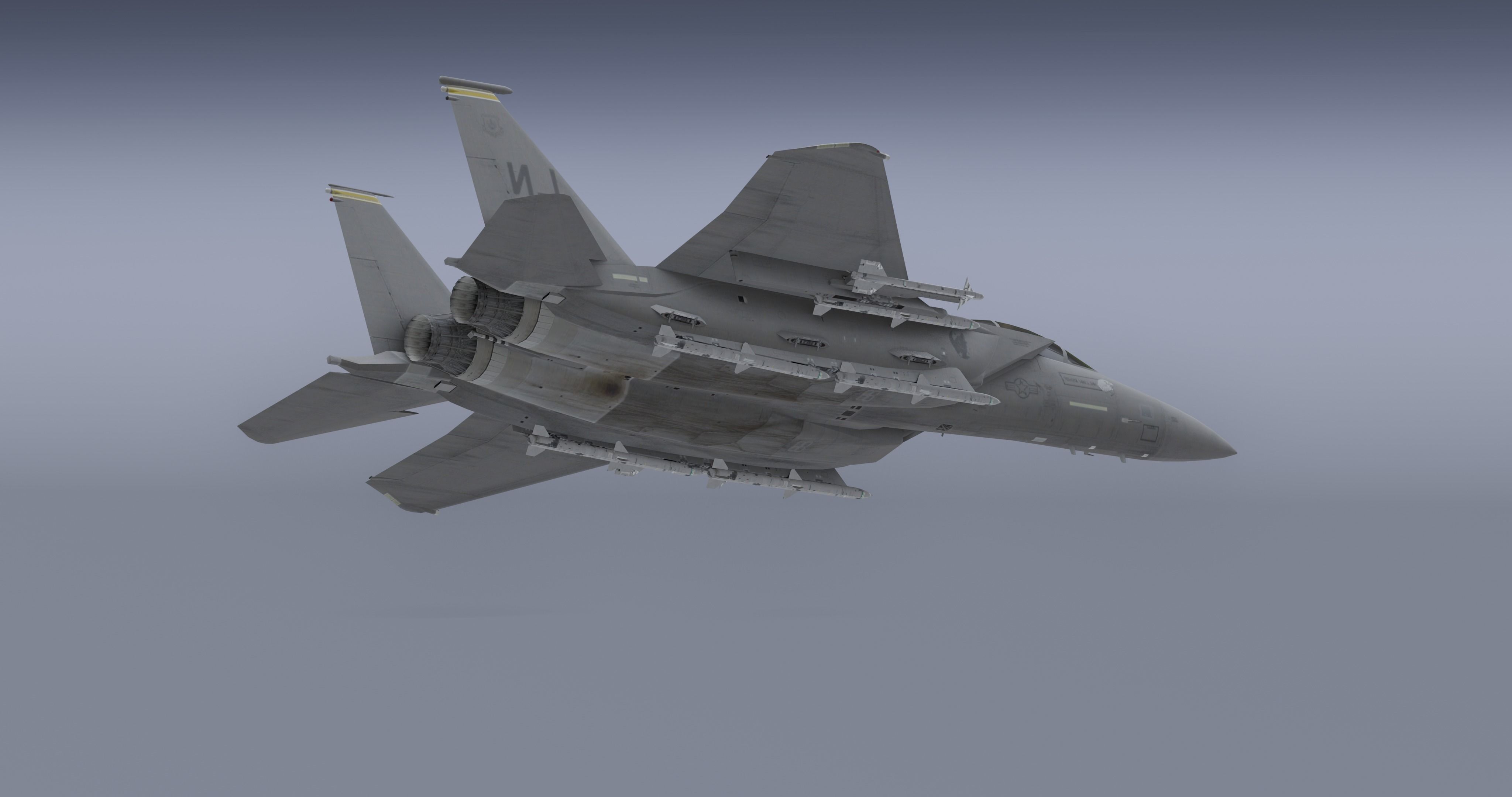 F-15E Strike Eagle Low-poly 3D model_11