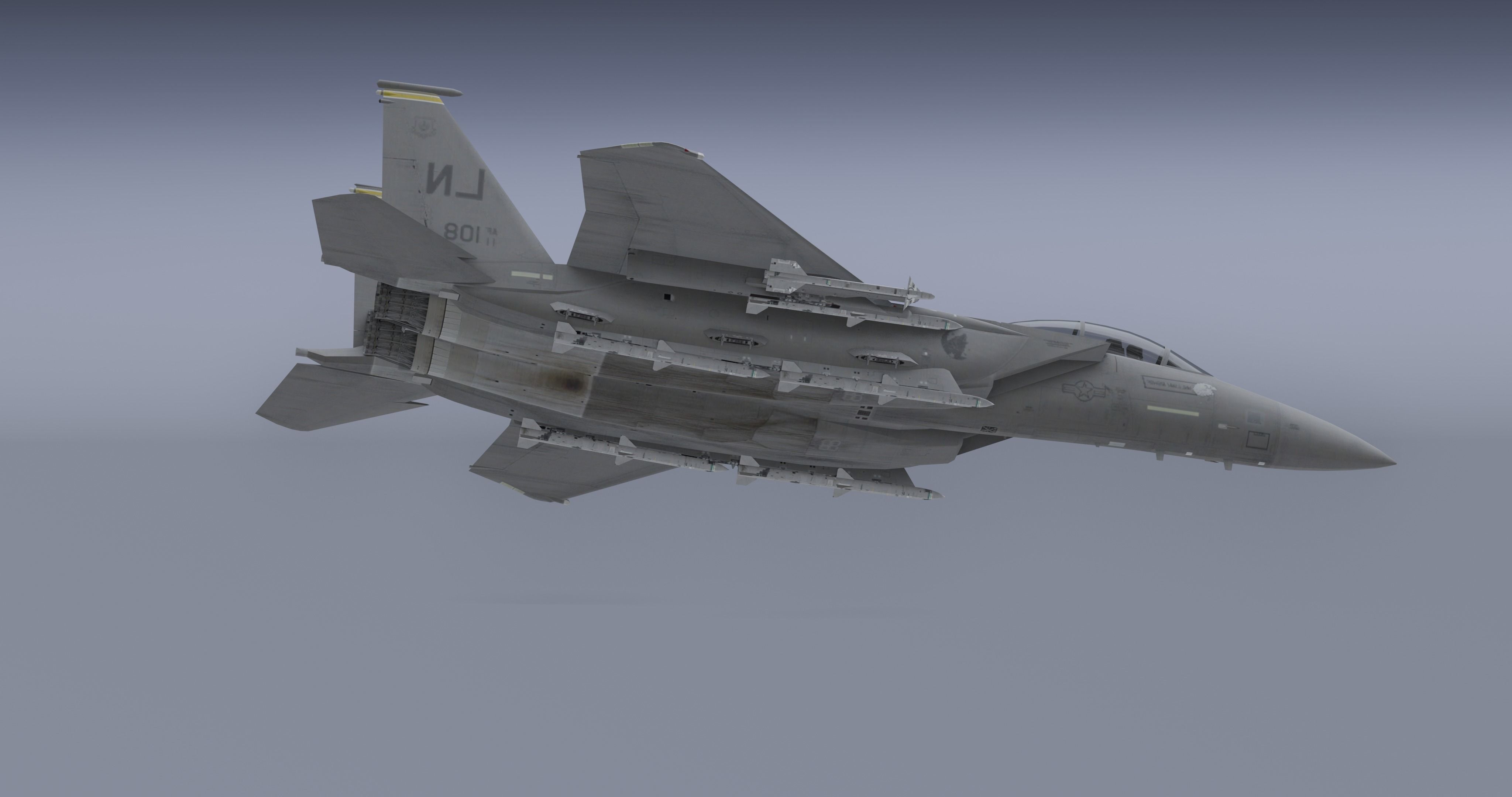F-15E Strike Eagle Low-poly 3D model_10