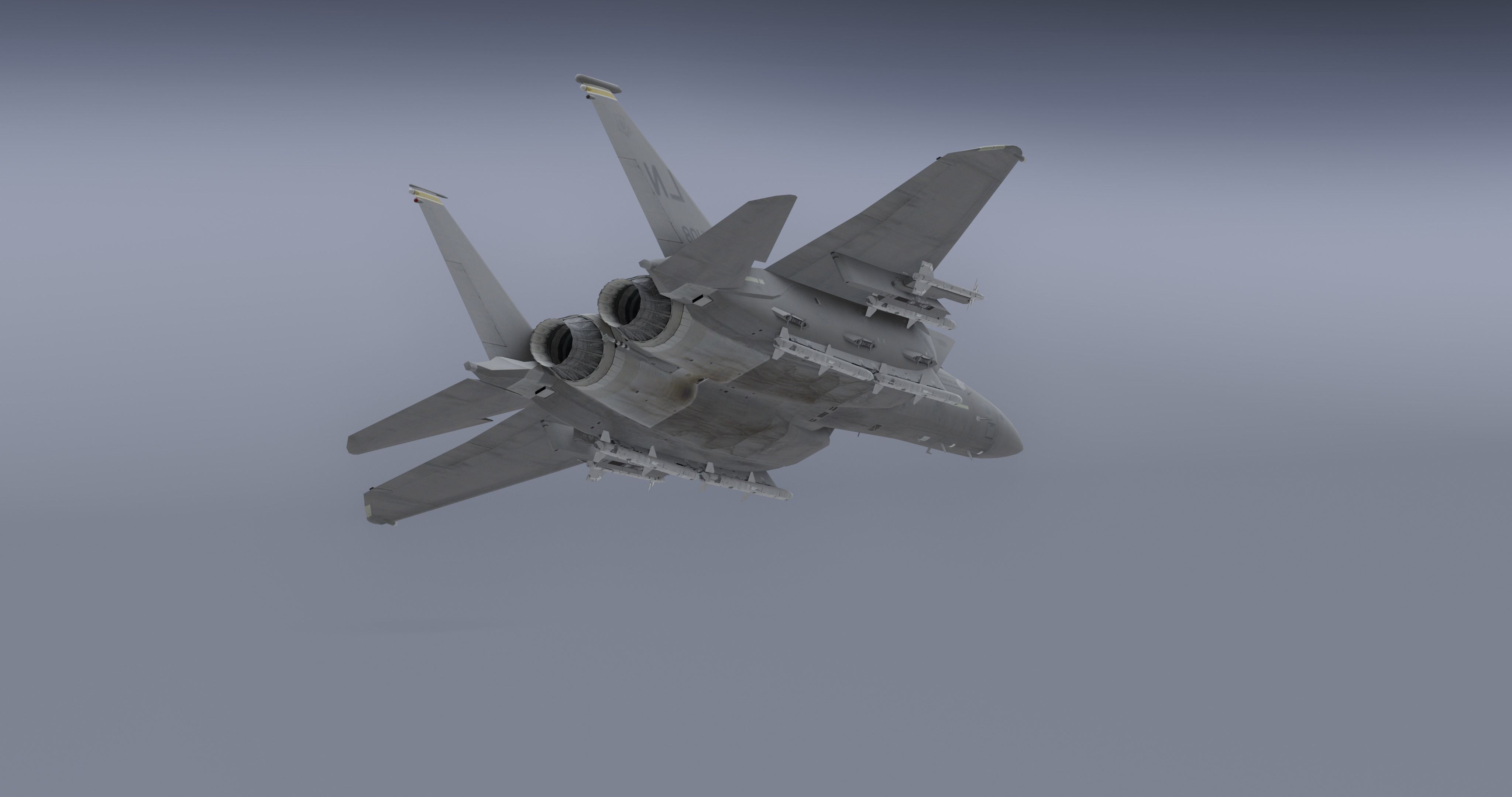 F-15E Strike Eagle Low-poly 3D model_12