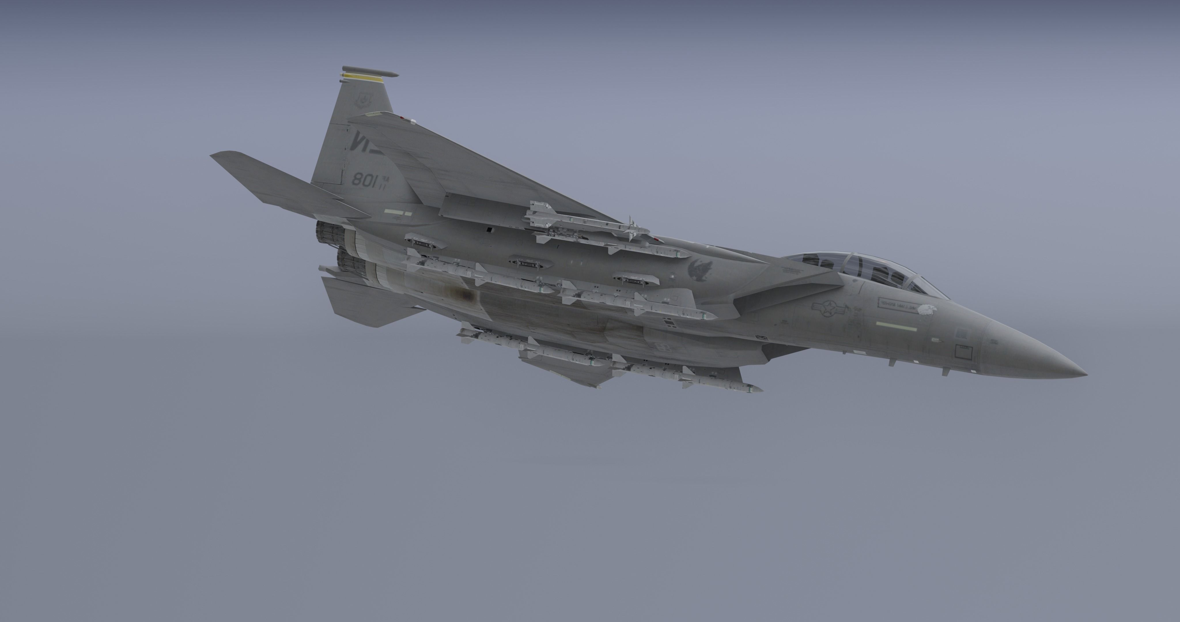 F-15E Strike Eagle Low-poly 3D model_9