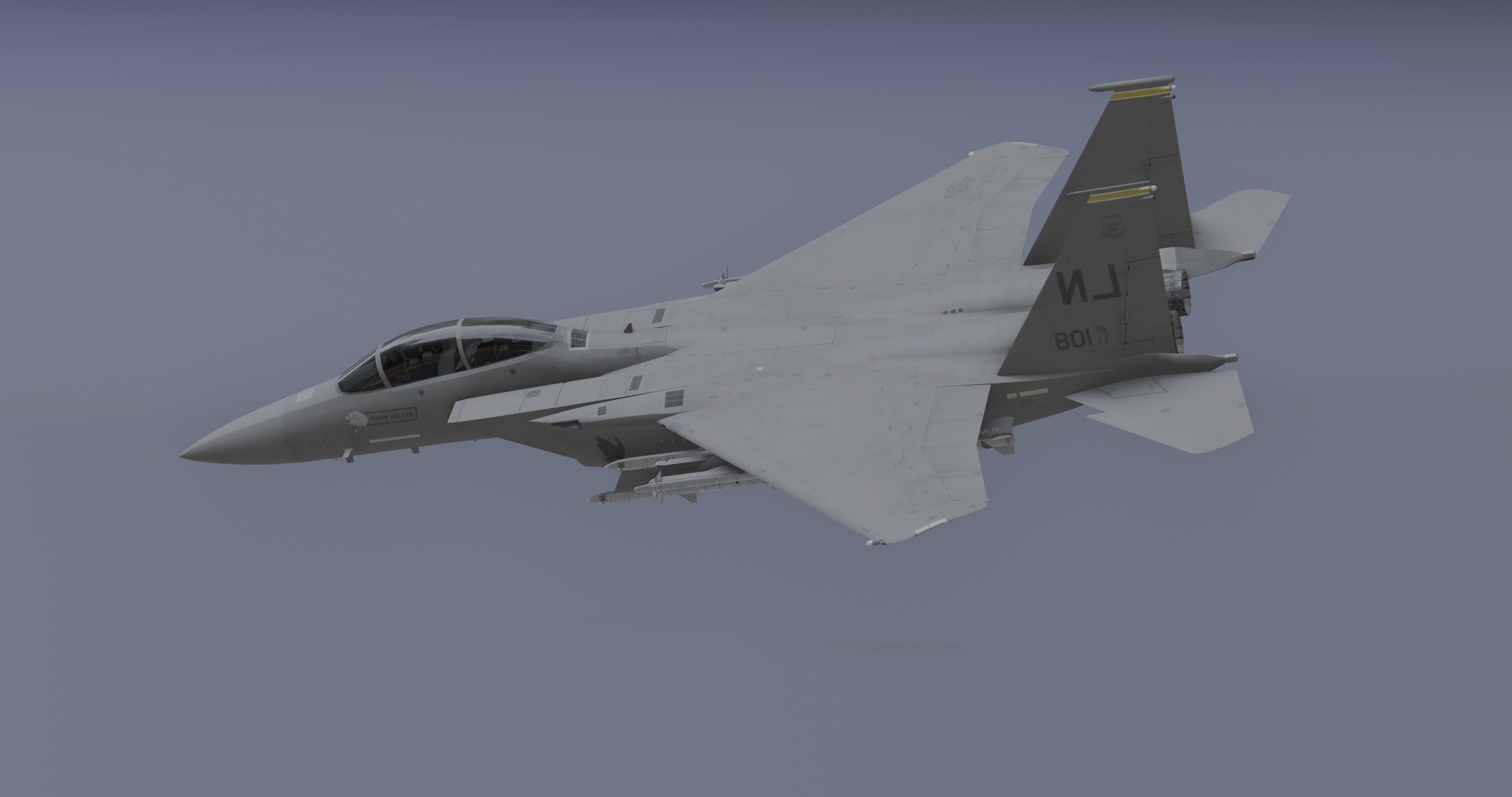 F-15E Strike Eagle Low-poly 3D model_5