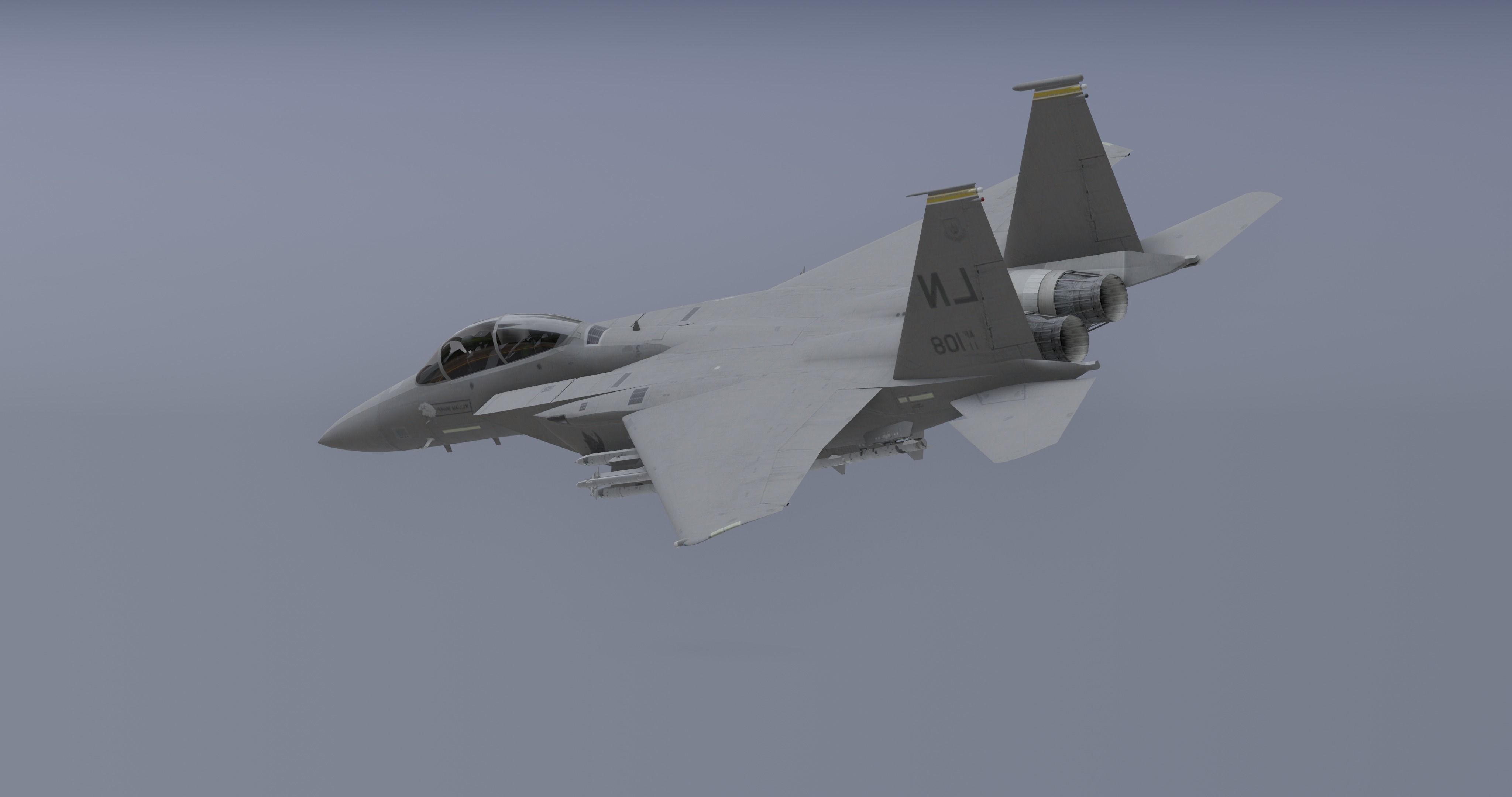 F-15E Strike Eagle Low-poly 3D model_4